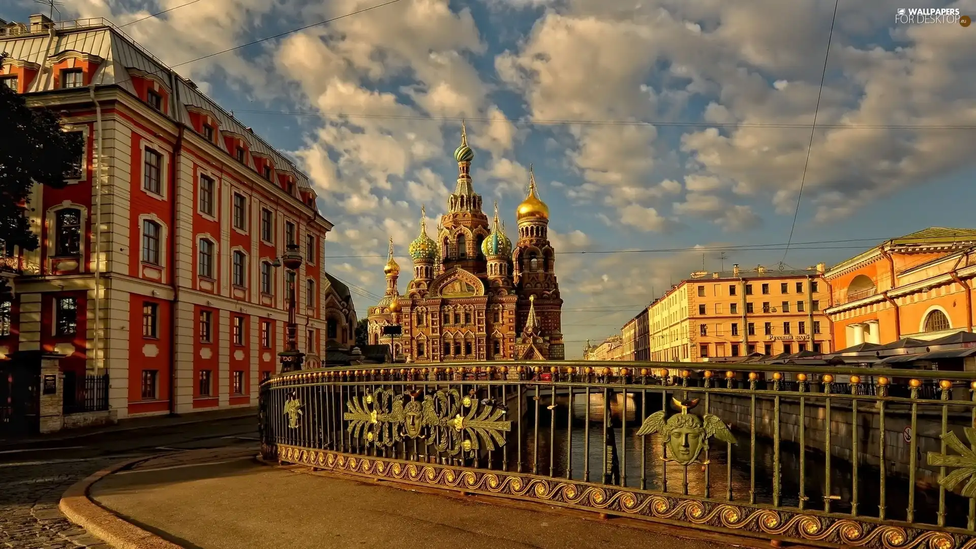 Cerkiew, Newa, bridge, buildings