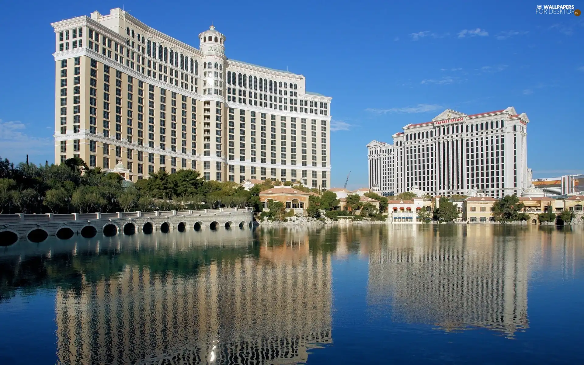 bridge, water, town, Hotels, panorama