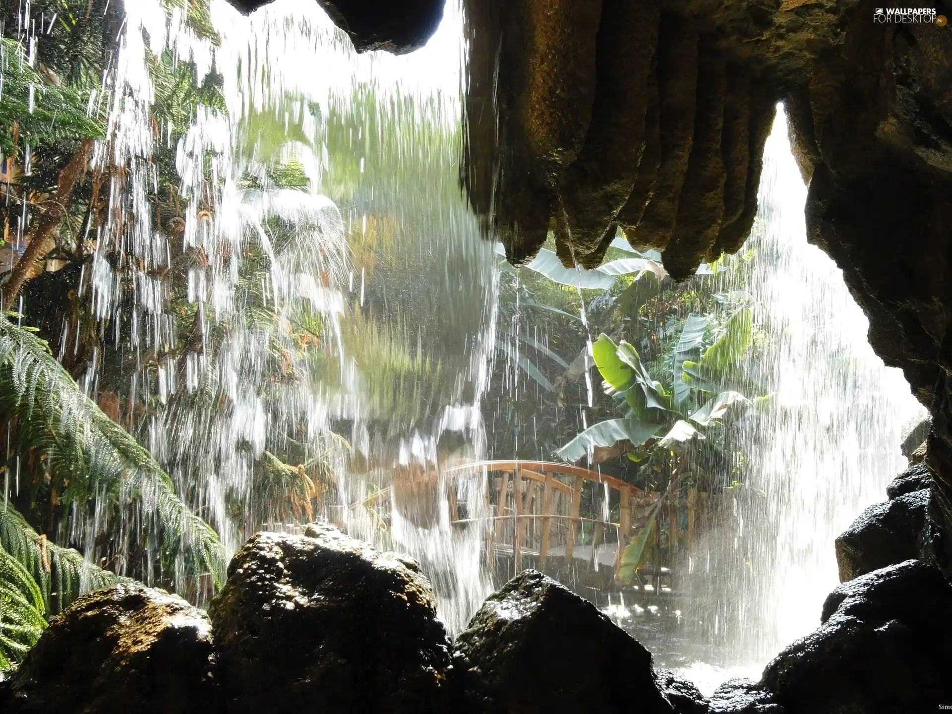 bridges, cave, water