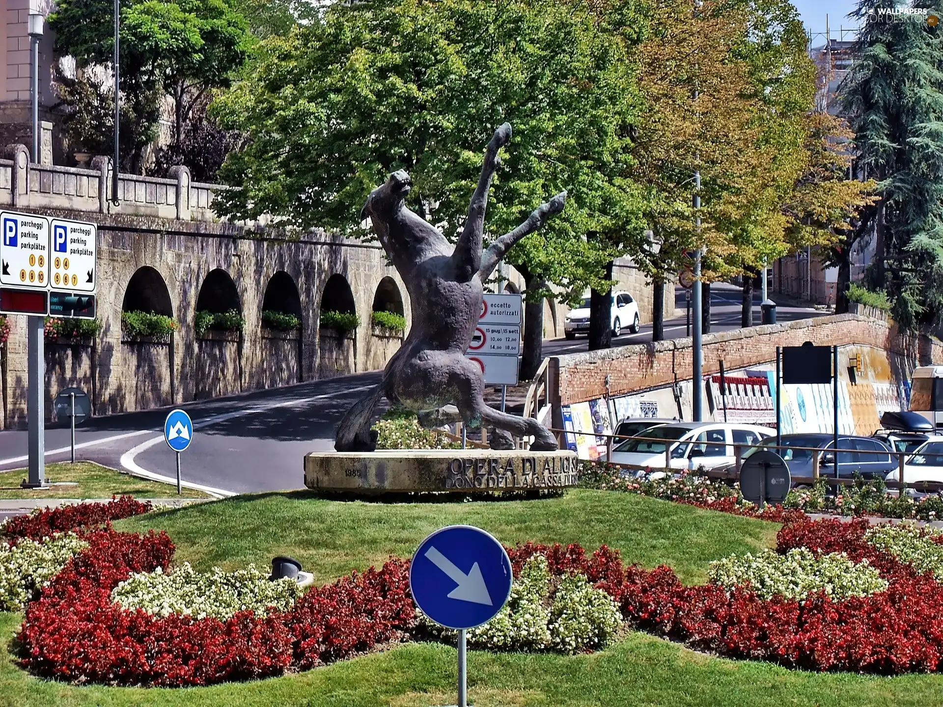 San Marino, Street, brim, Horse Statue