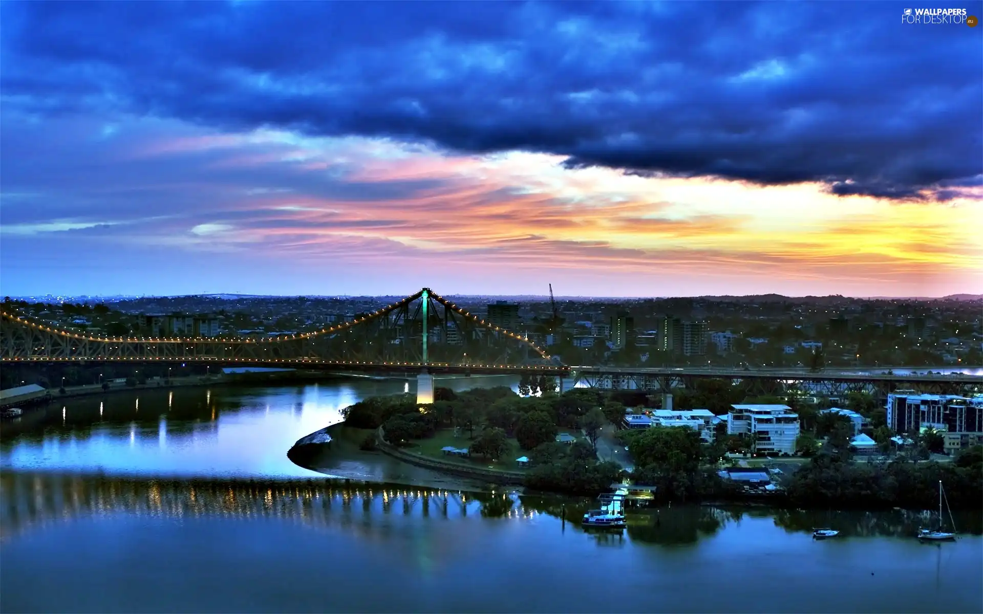 Brisbane, panorama, town