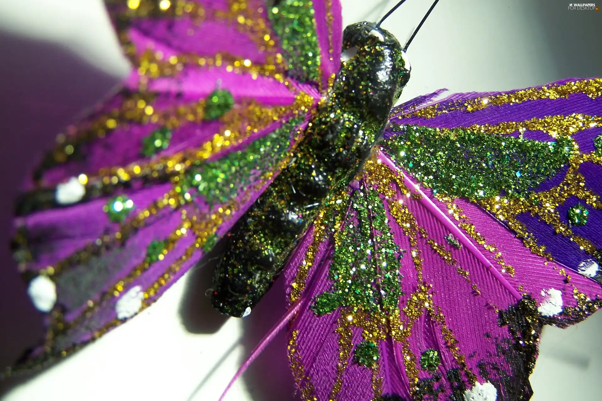 brocade, decoration, Violet, butterfly, artificial