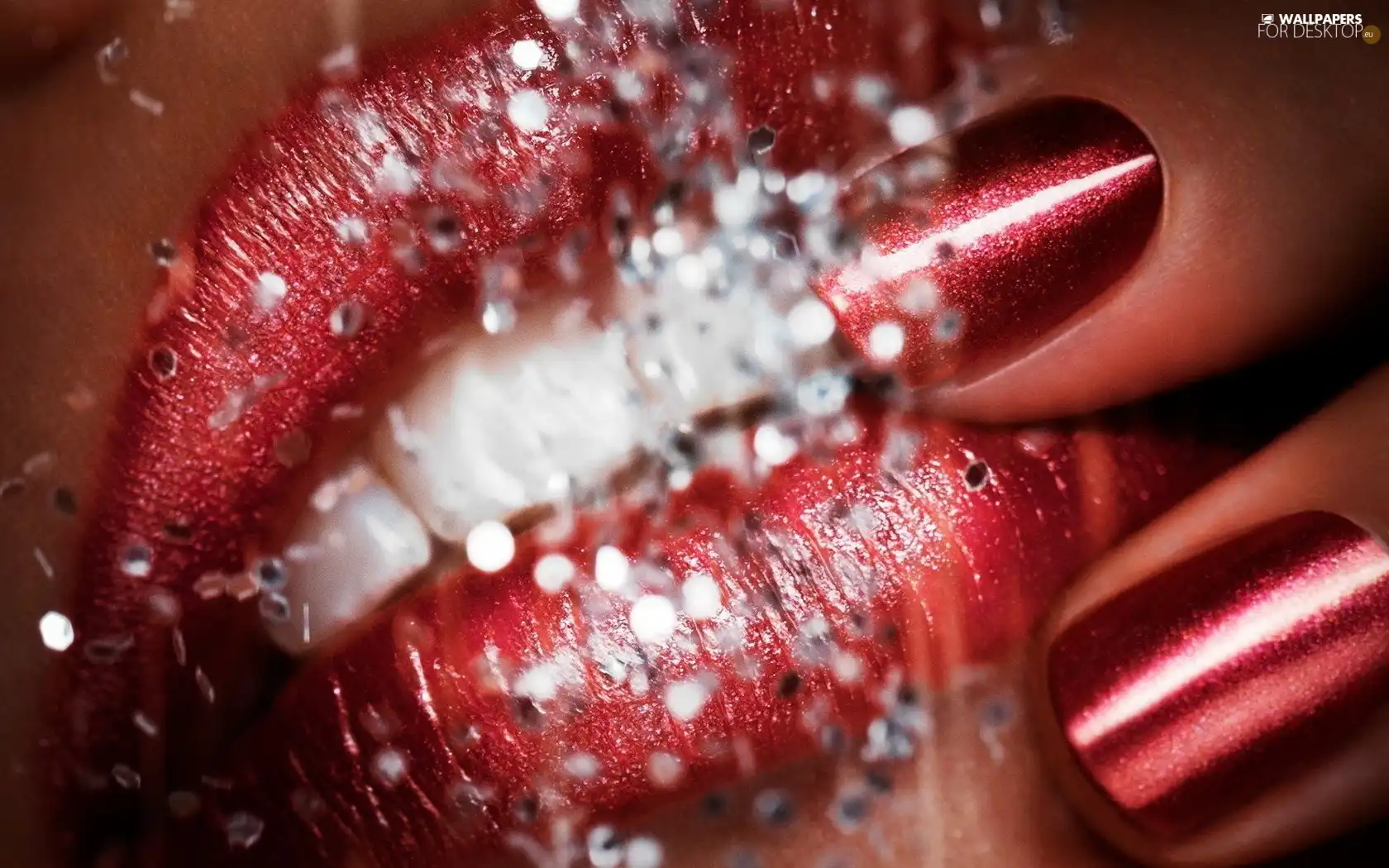 lips, Teeth, brocade, Nails