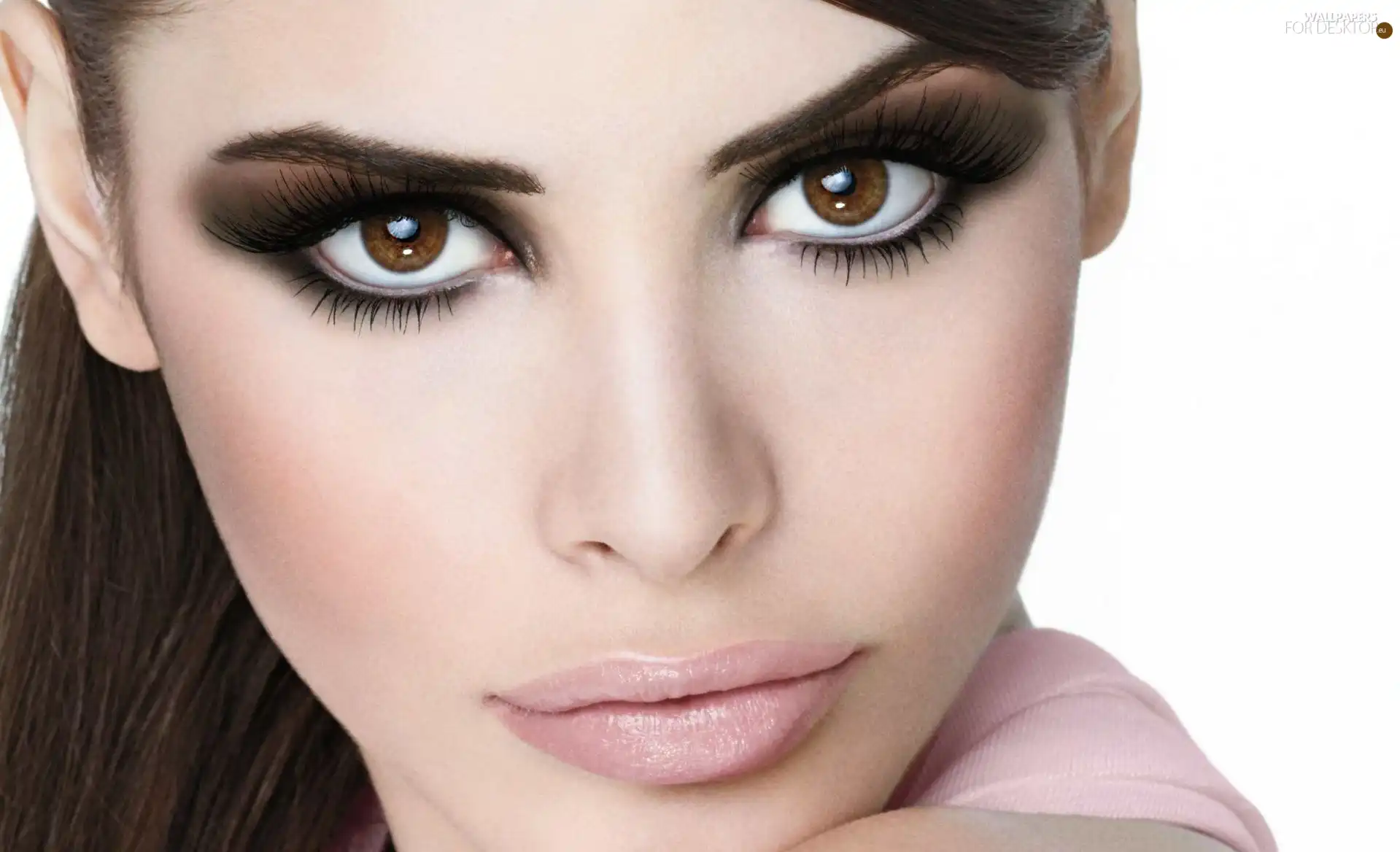 Brown, Eyes, face, make-up, Women