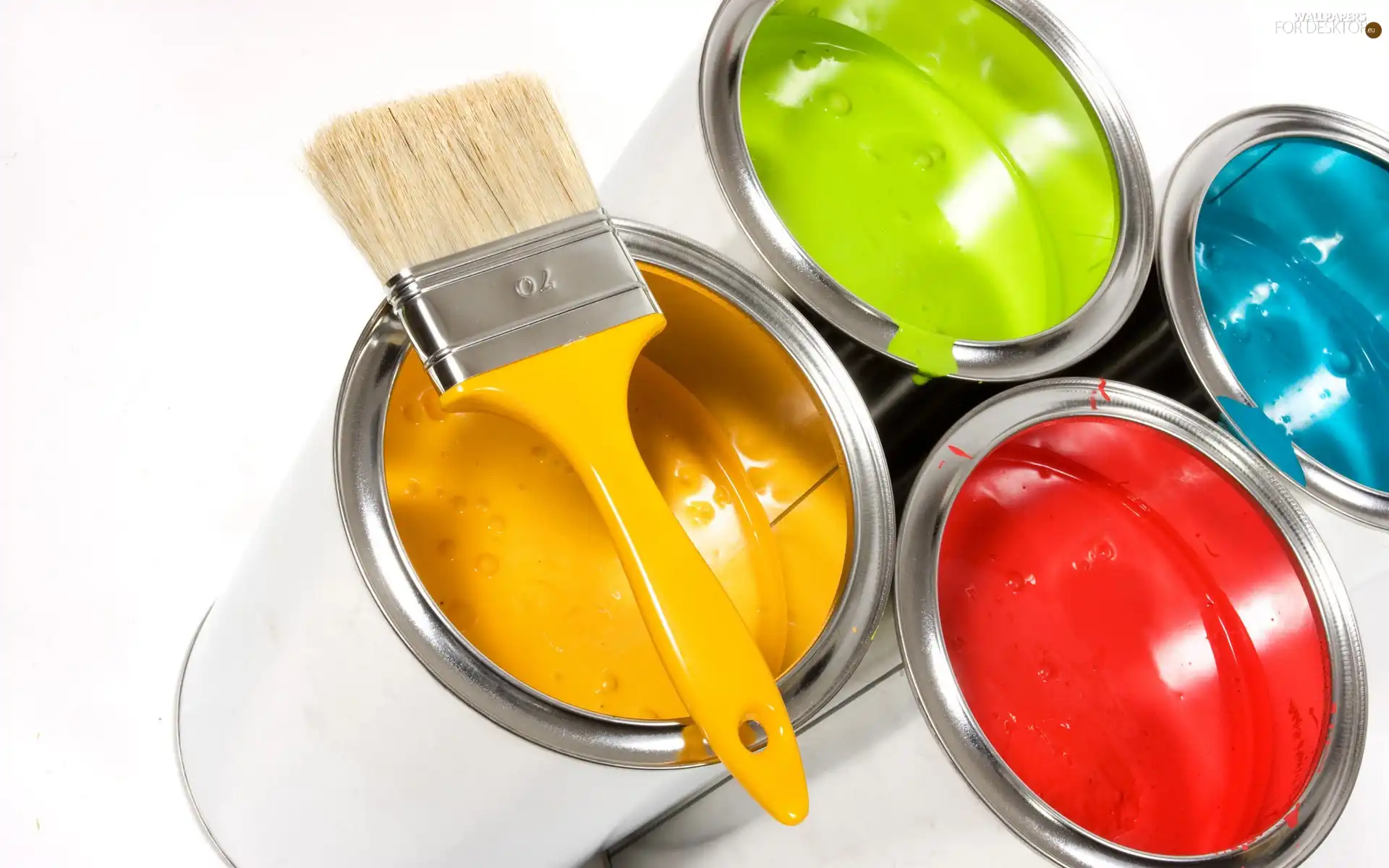 brush, Cans, paints