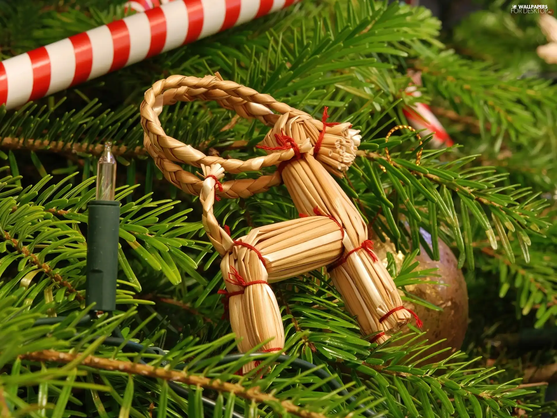 bulb, Christmas, straw, flip-flap, Twigs