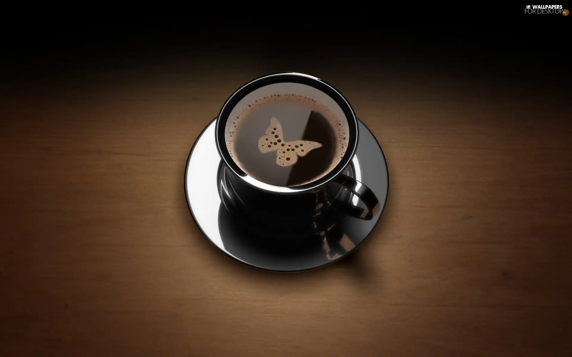 butterfly, coffee, cup