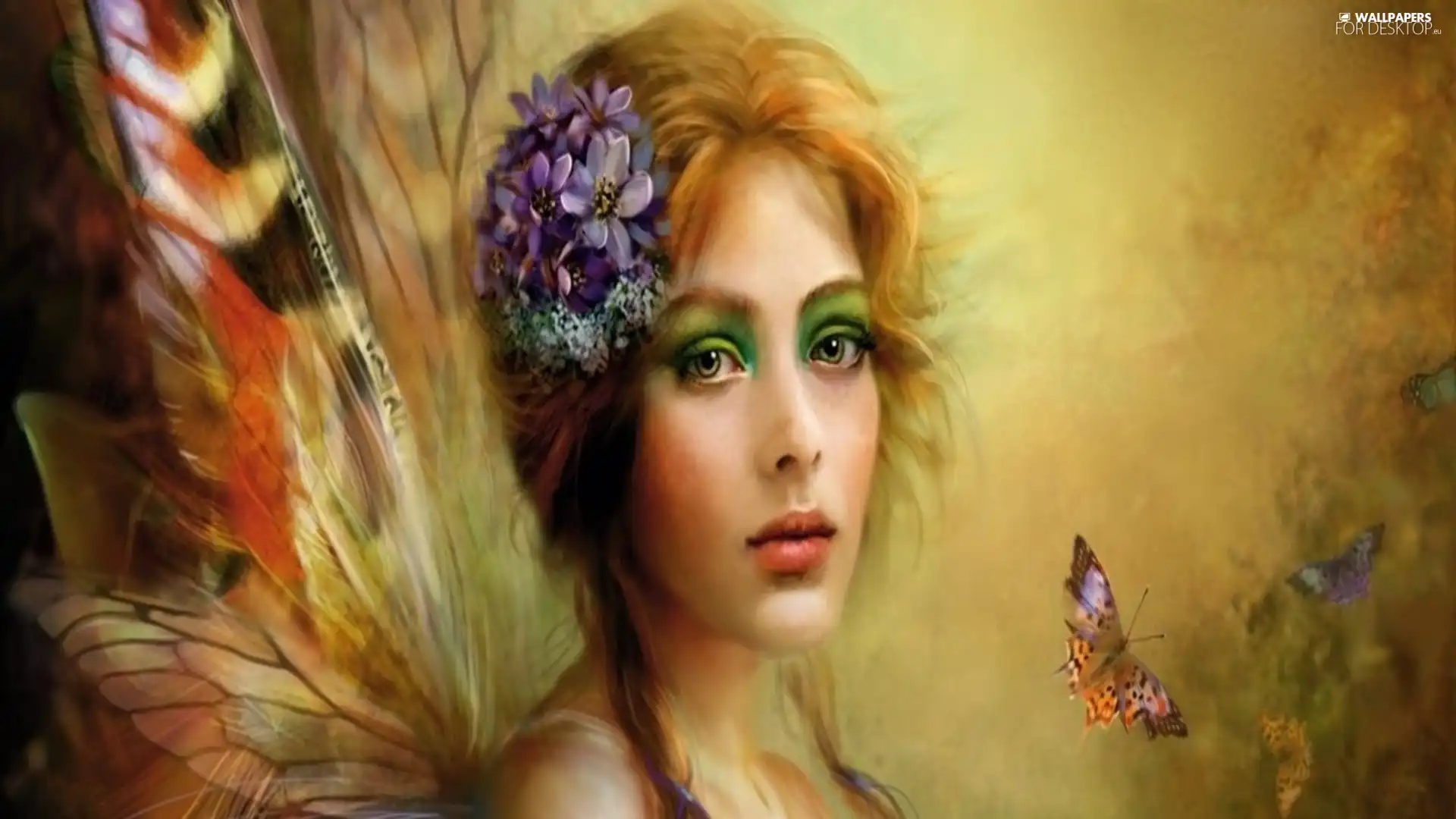 butterfly, Women, pigtail