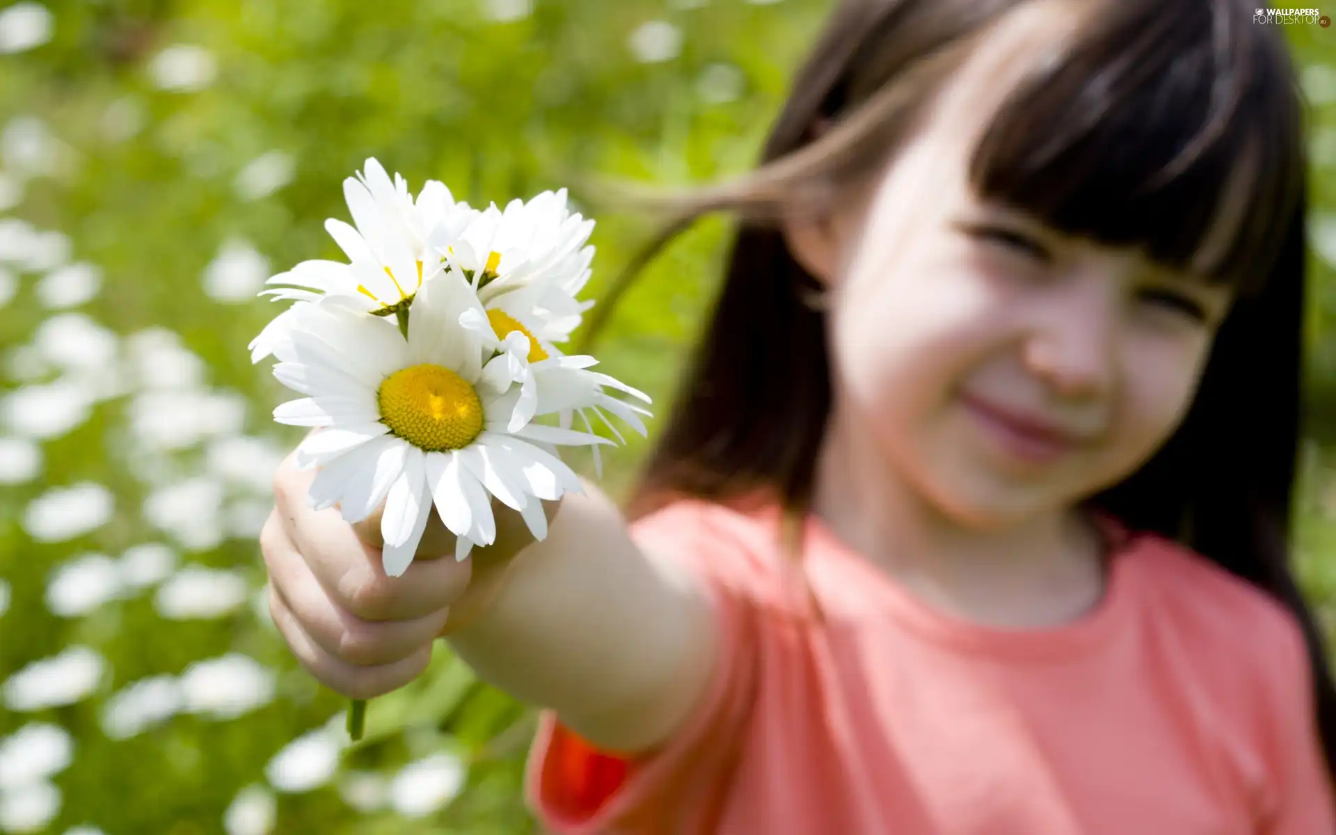 girl, bouquet