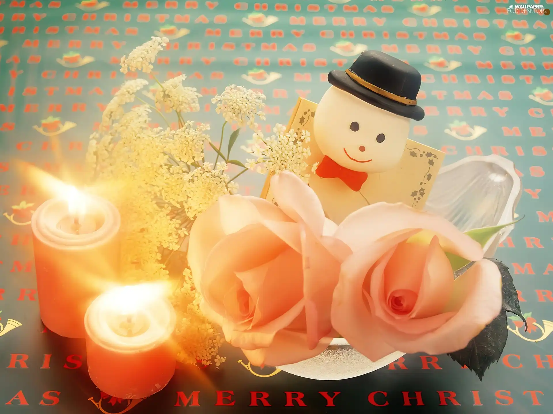 christmas, Snowman, candles, headdress