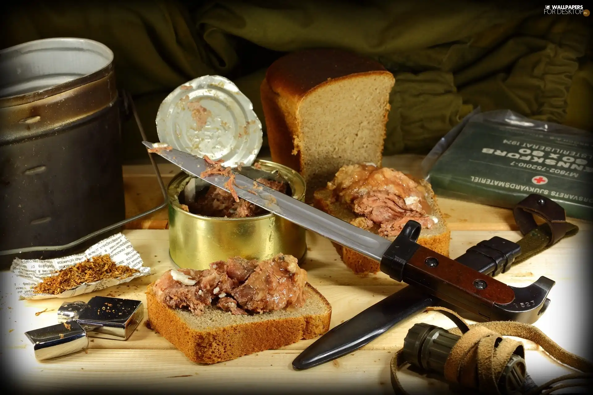 knife, canteen, soldier