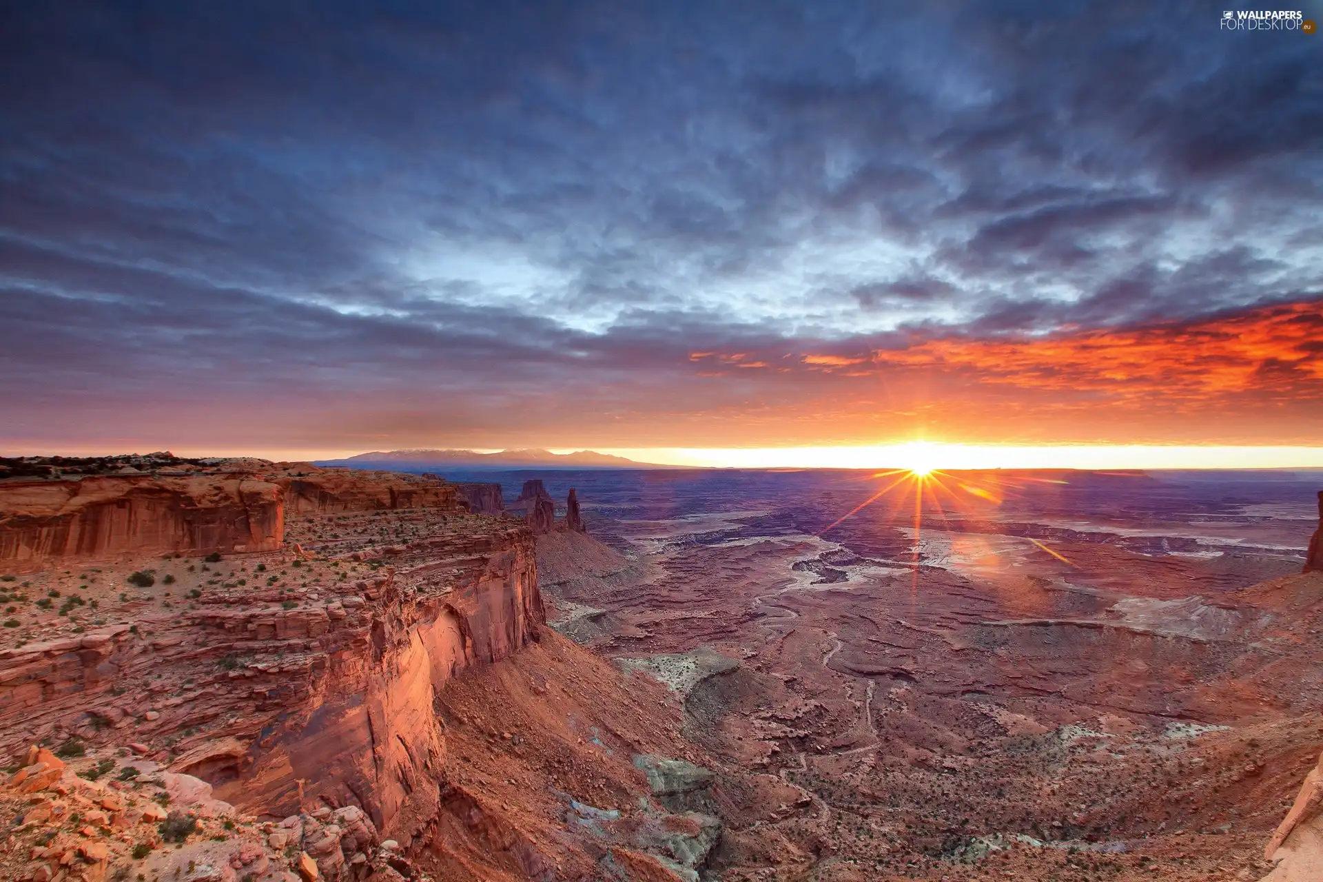 canyon, west, sun