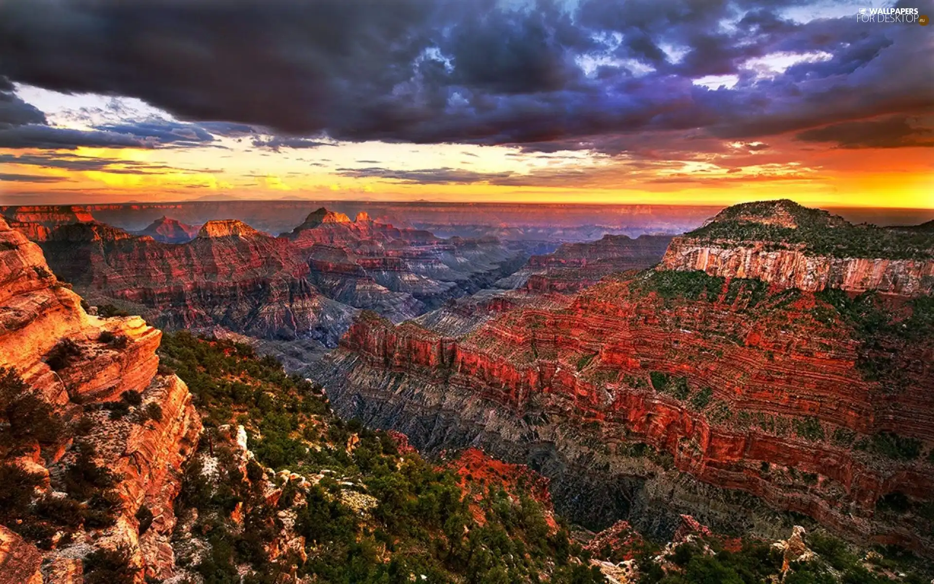 canyon, west, sun