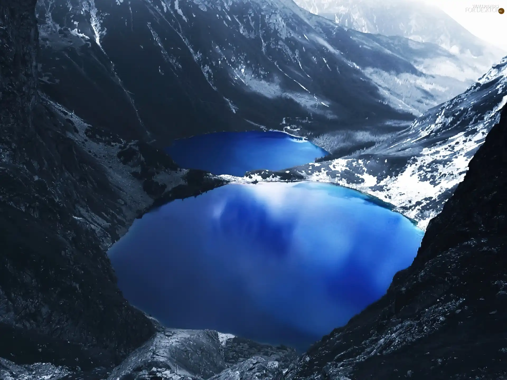 Mountains, Pond - car