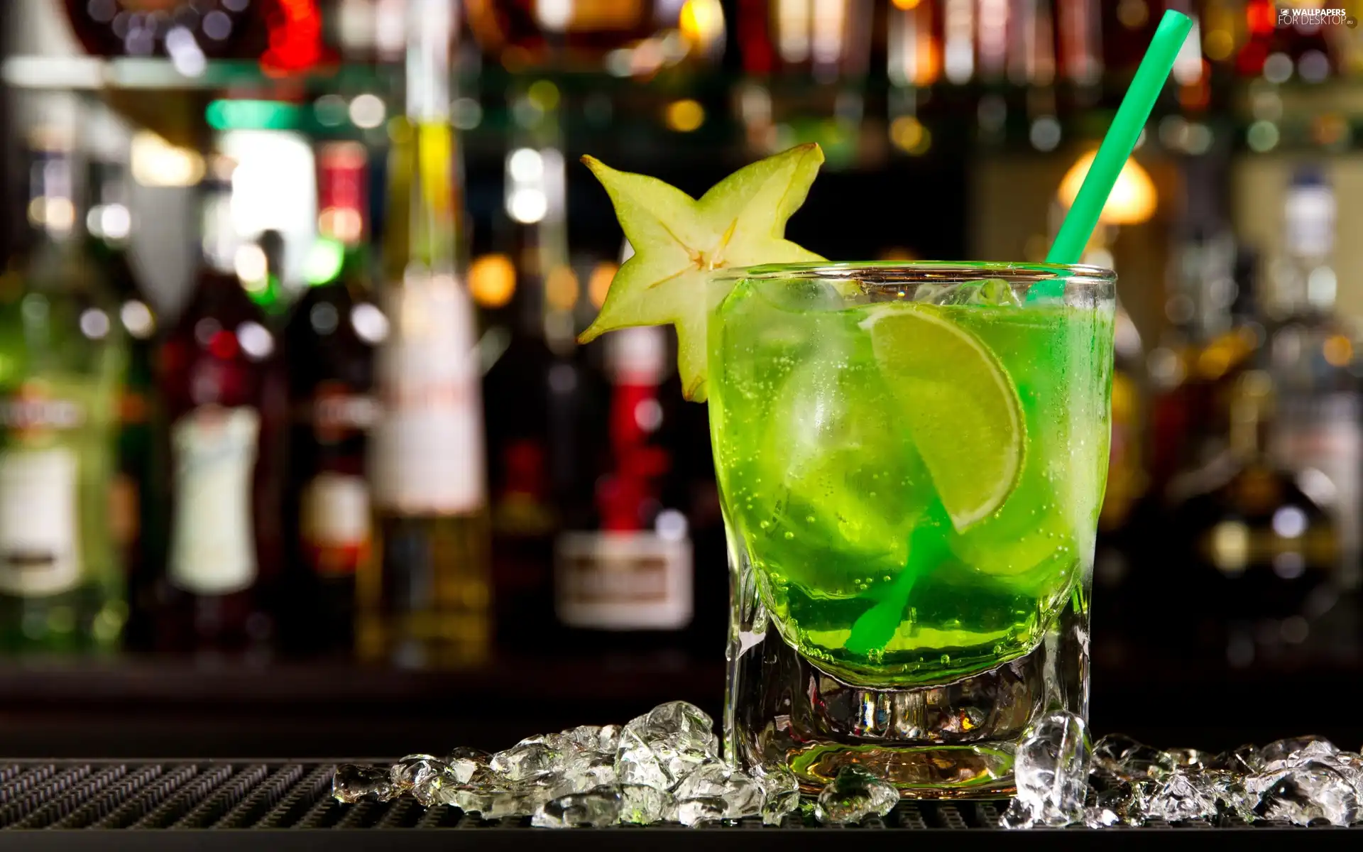 Green, Icecream, carambola, cocktail