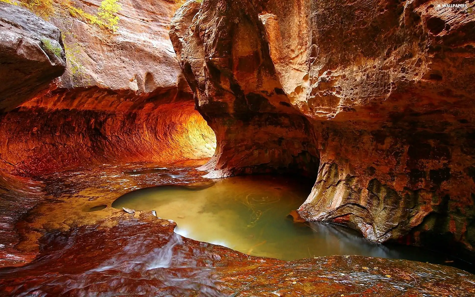 rocks, canyon, cave, River, flash, luminosity, ligh, sun, Przebijające