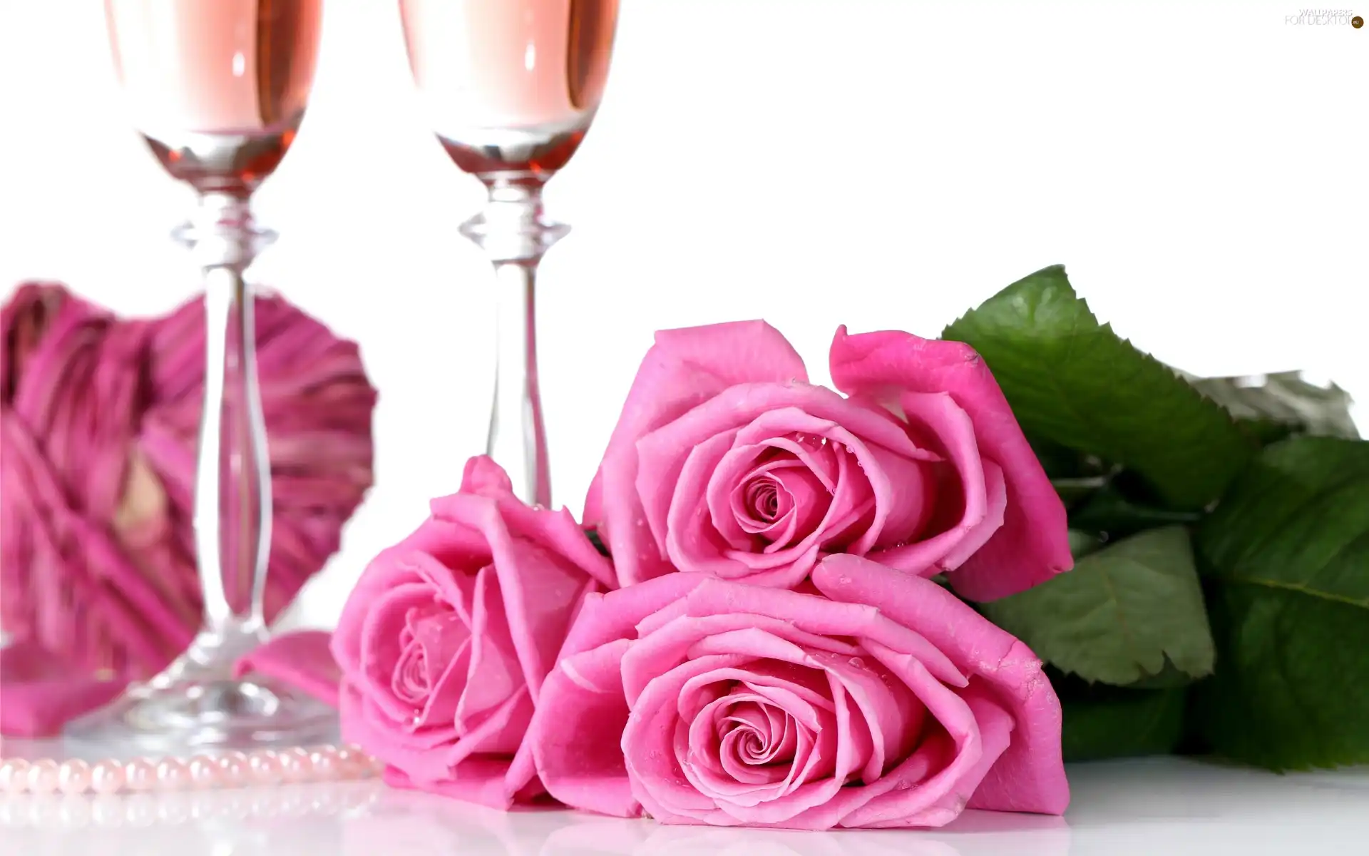 Champagne, bouquet, rouge