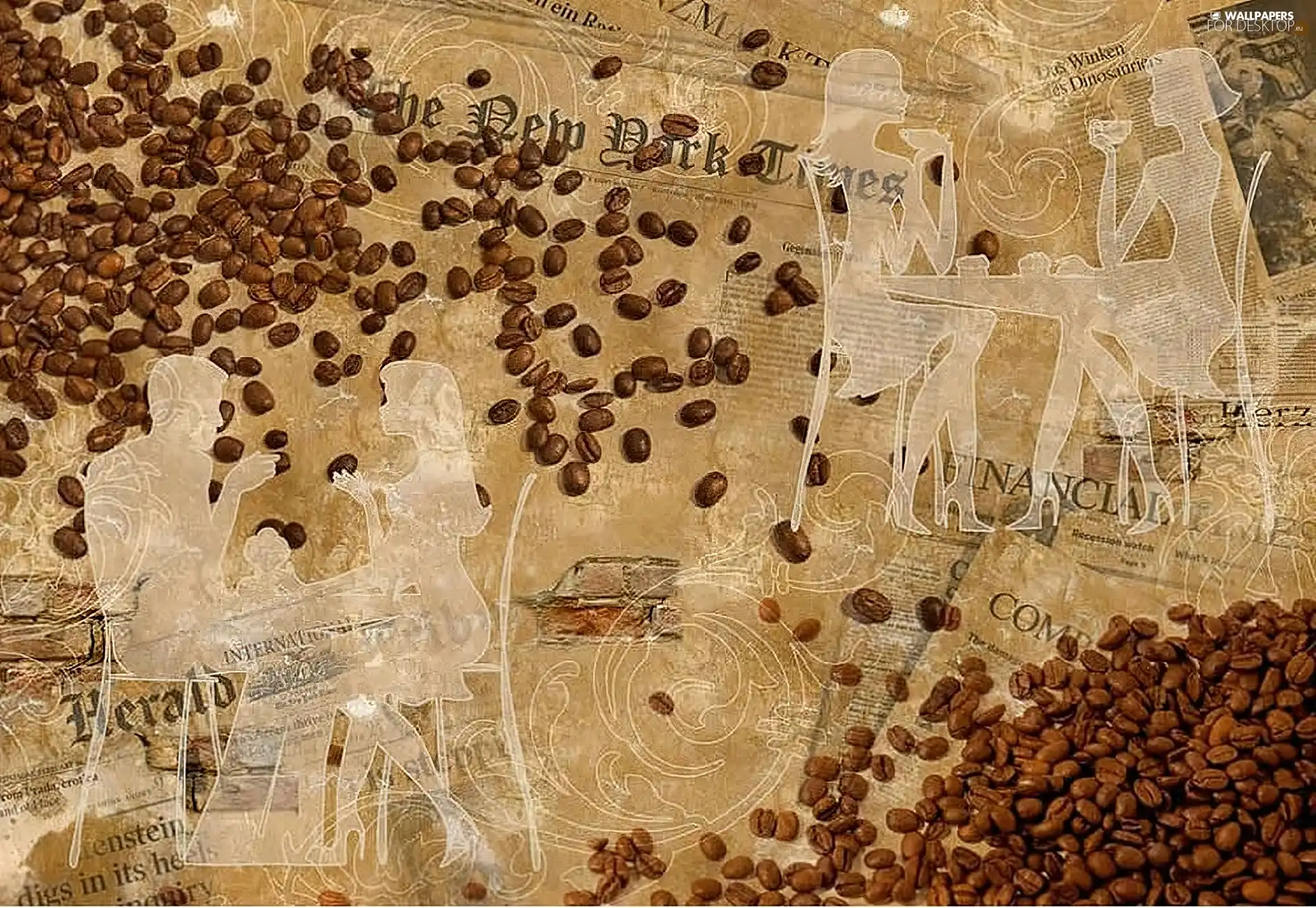 Characters, coffee, grains