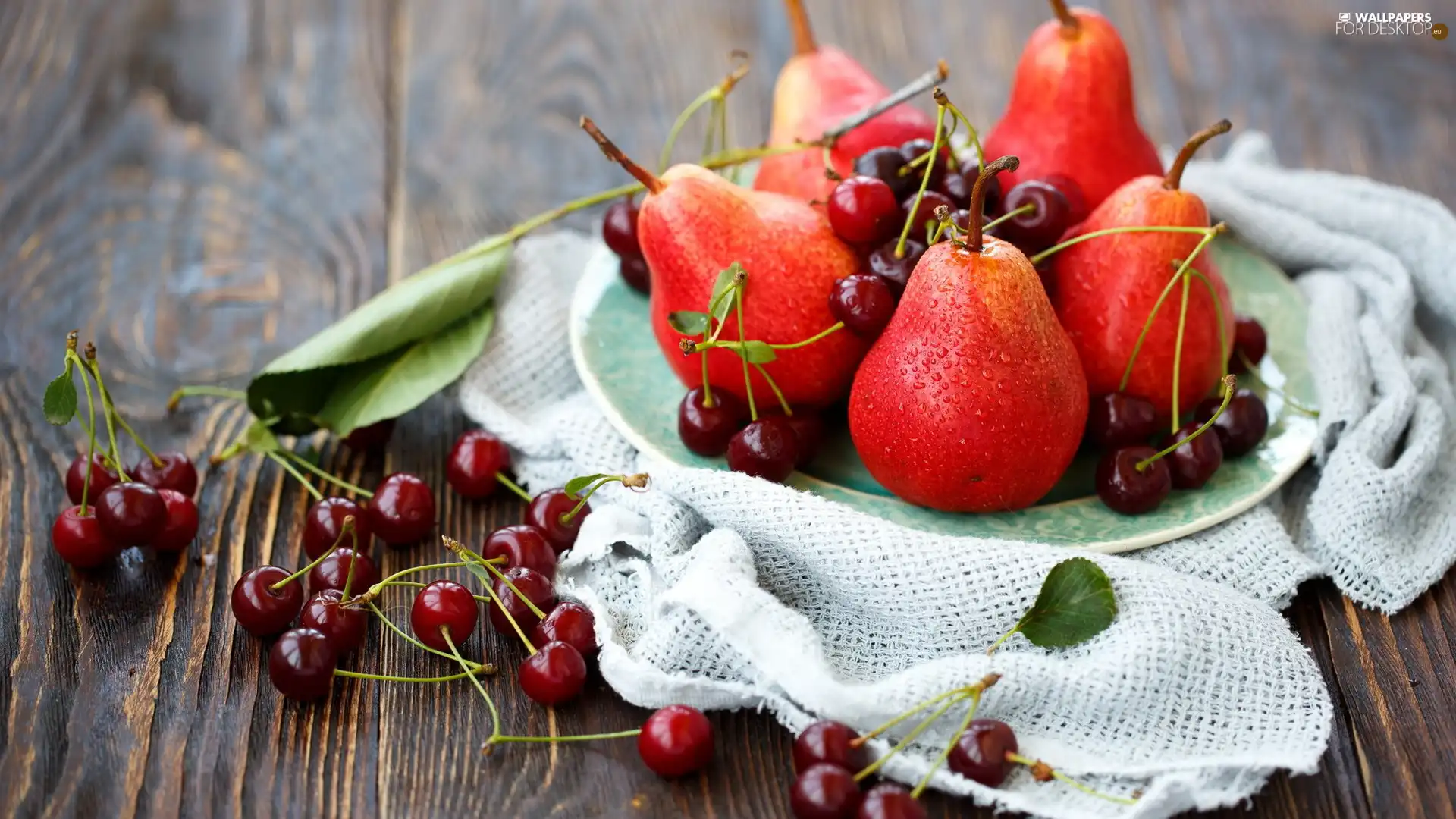 still life, truck concrete mixer, cherries