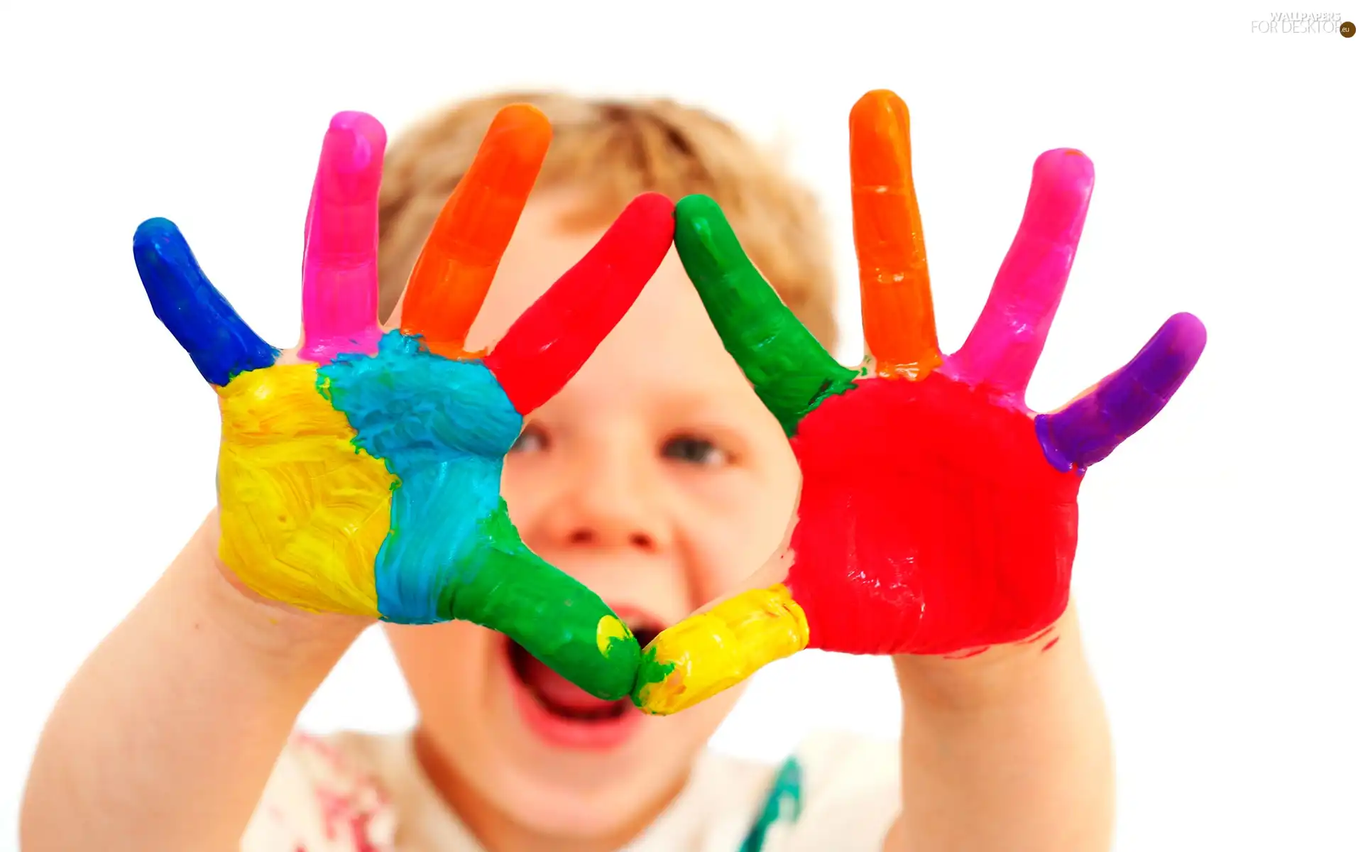 child-, painted, hands