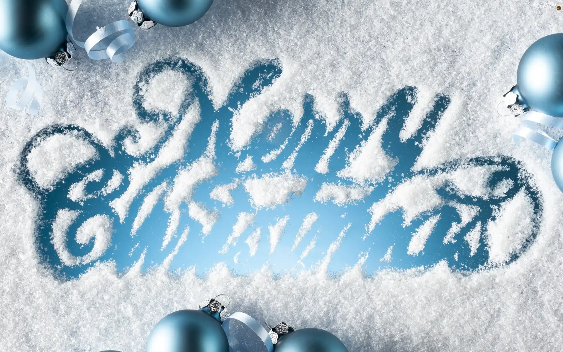baubles, snow, christmas, text