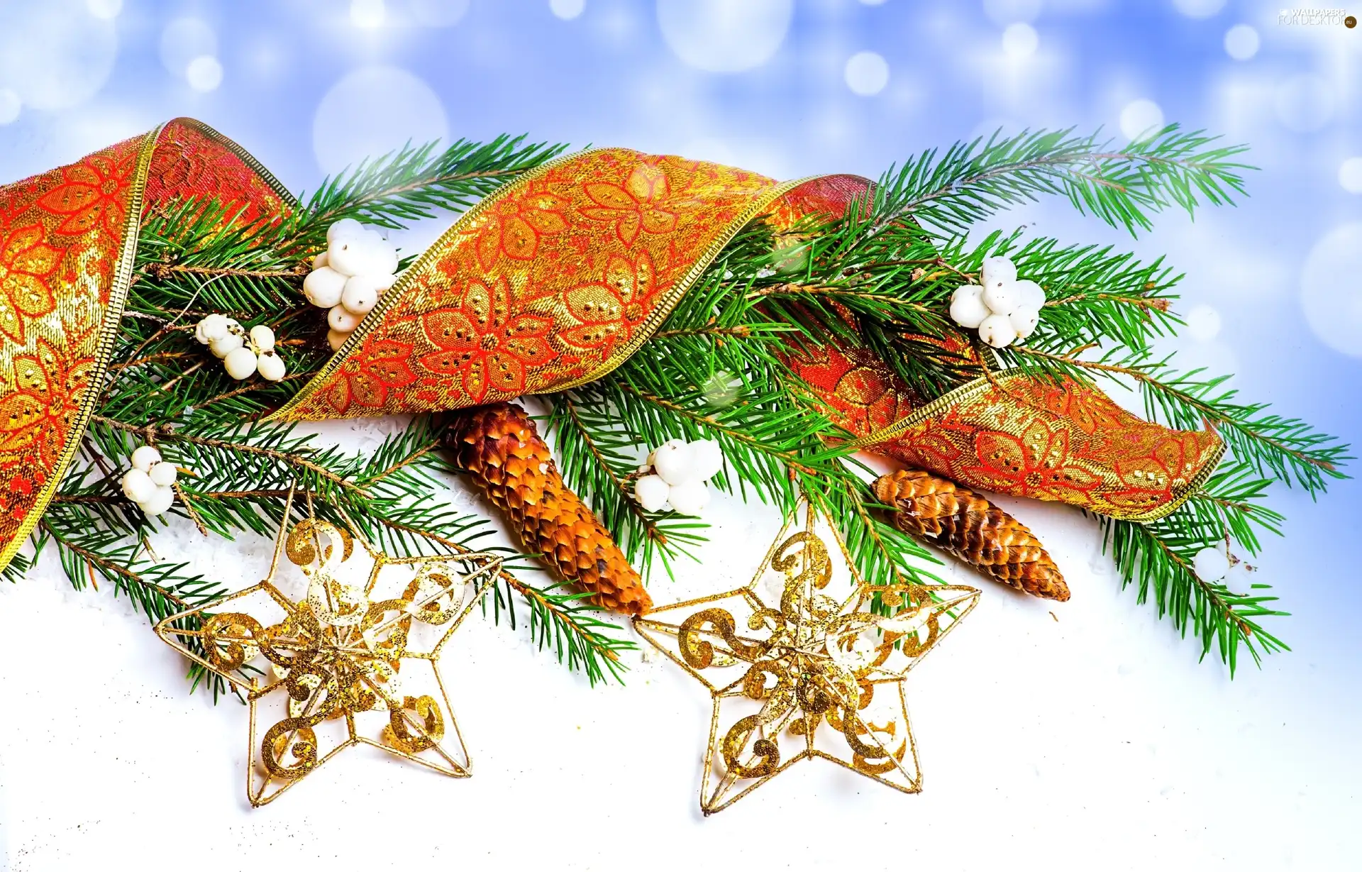 cones, decoration, Christmas, Stars