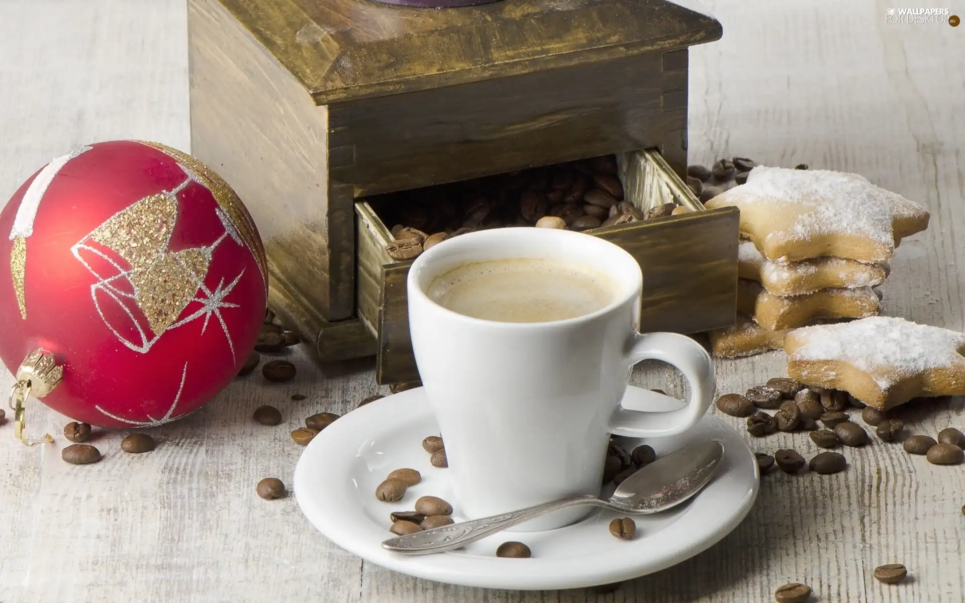 Christmas, Cookies, coffee, bauble, cup