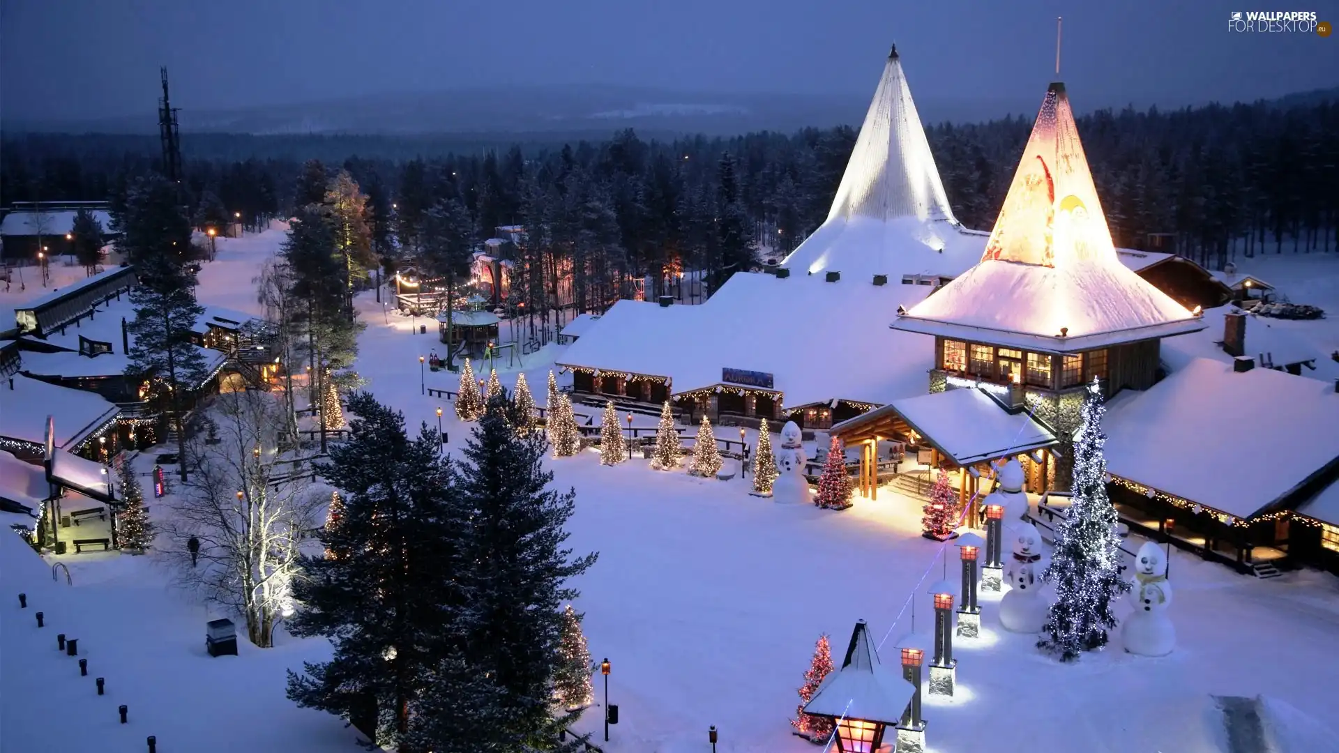 Christmas, winter, Houses