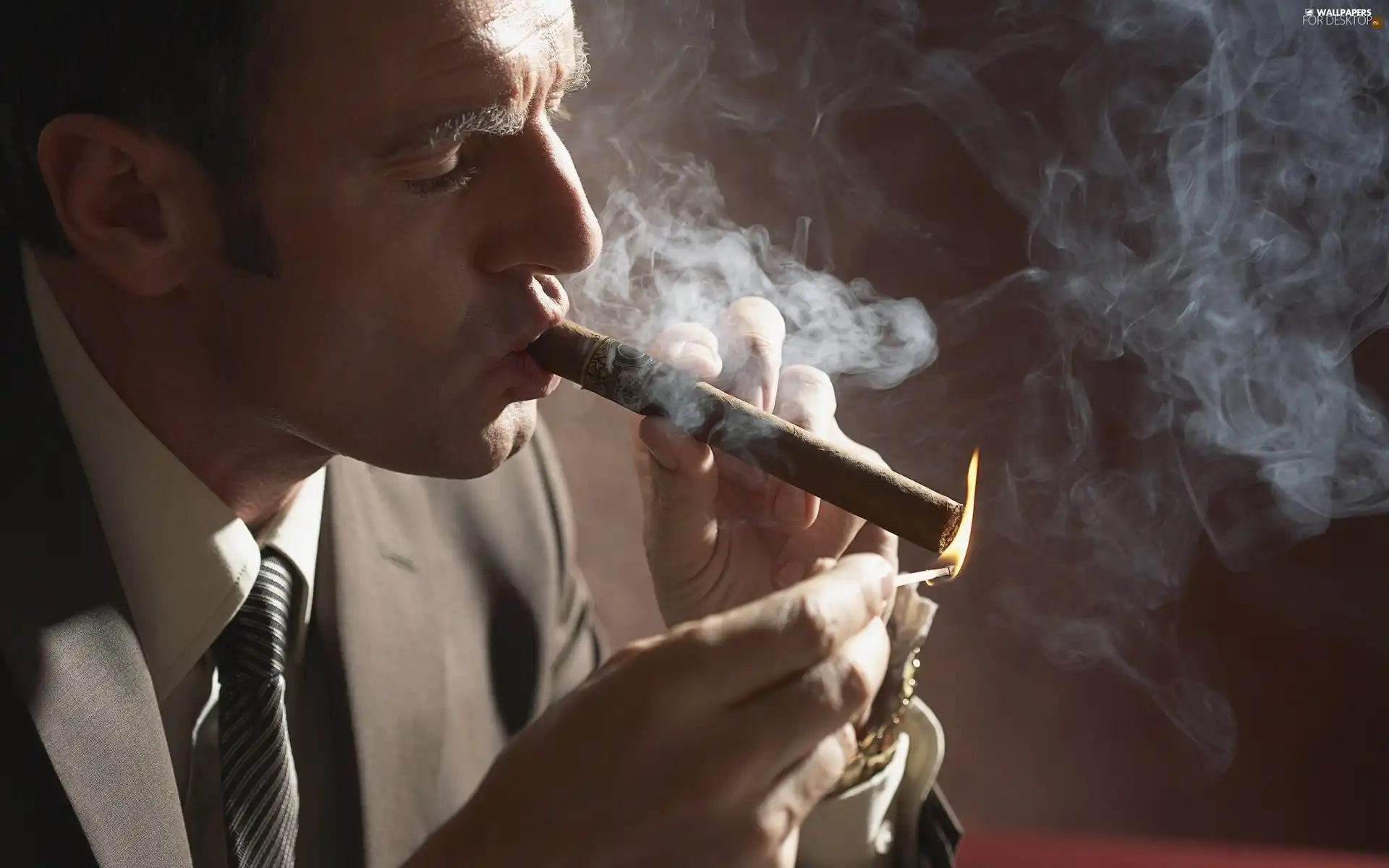 smoke, a man, cigar