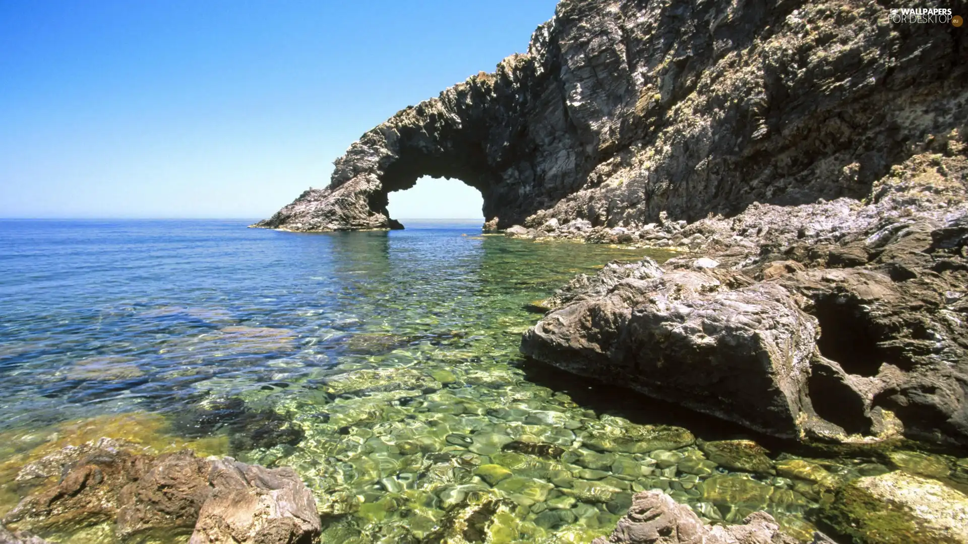 cliff, clean, sea