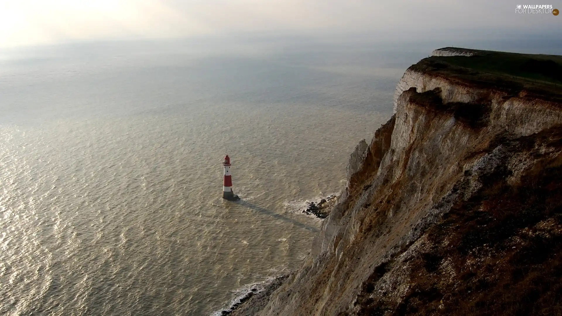sea, maritime, cliff, Lighthouse