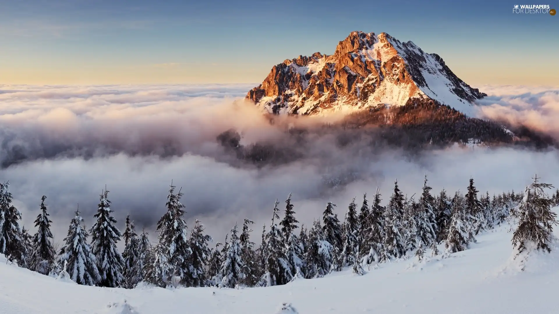 cloud, winter, Mountains, ##, mount