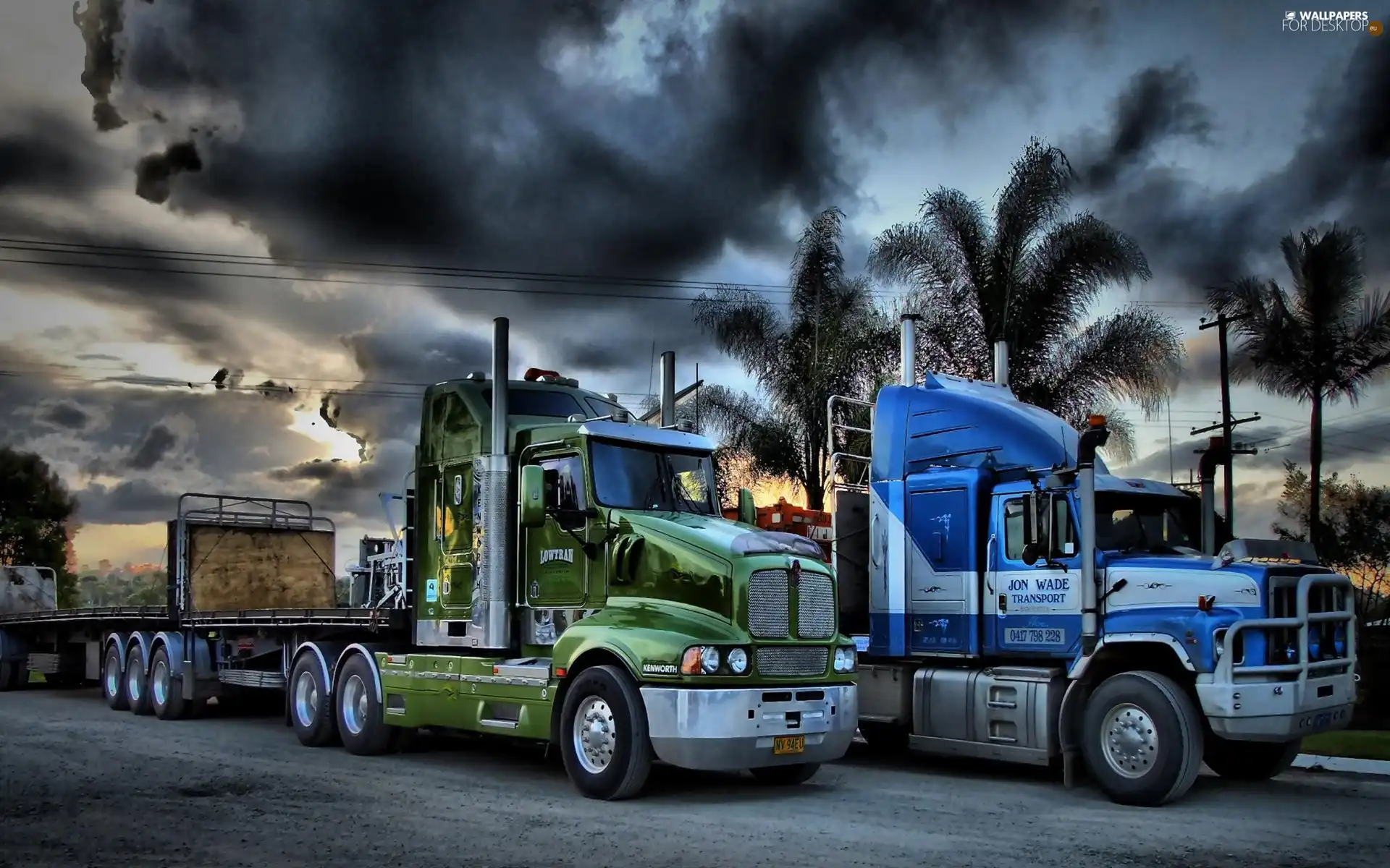 clouds, truck, dark