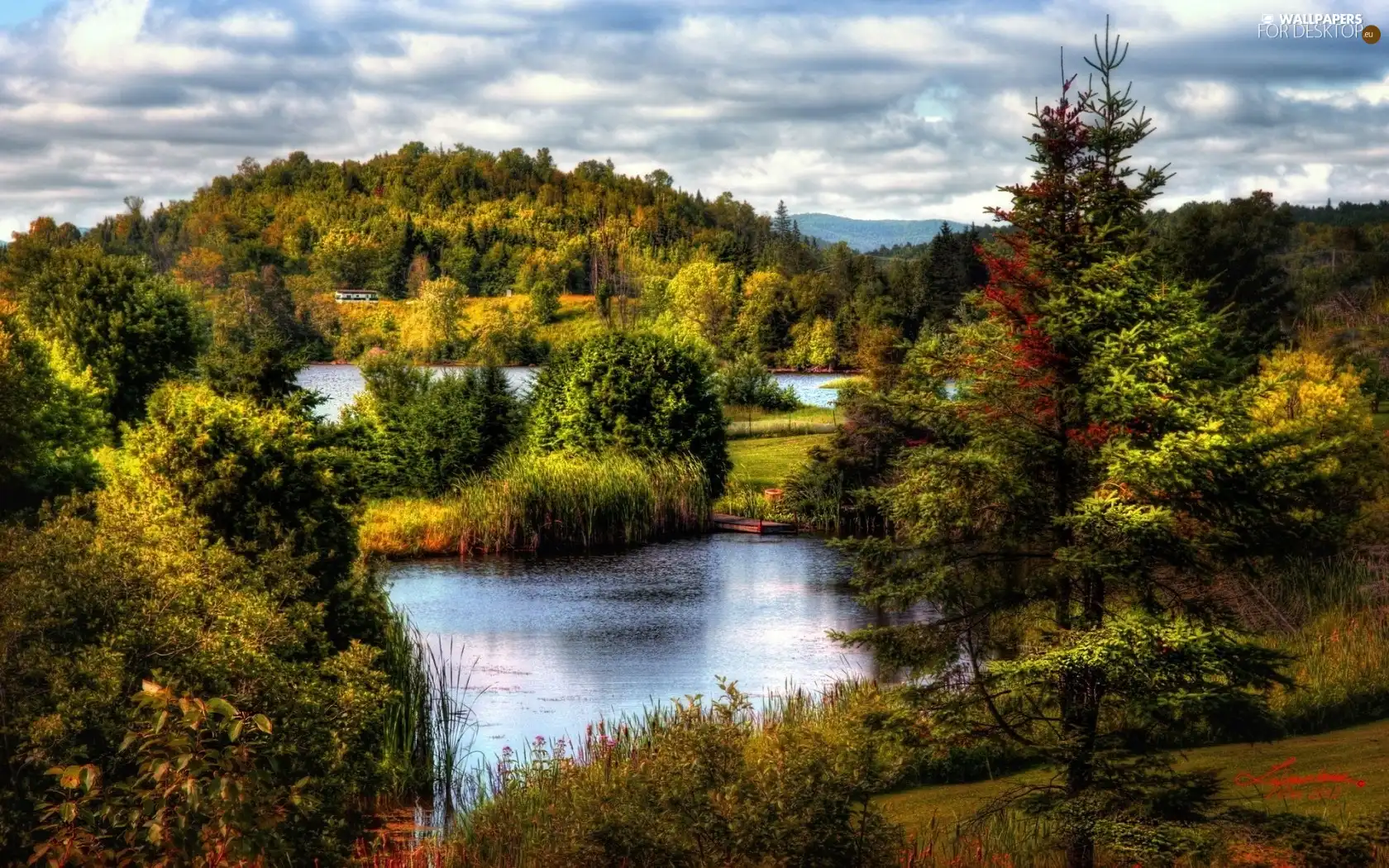 The Hills, woods, clouds, lakes