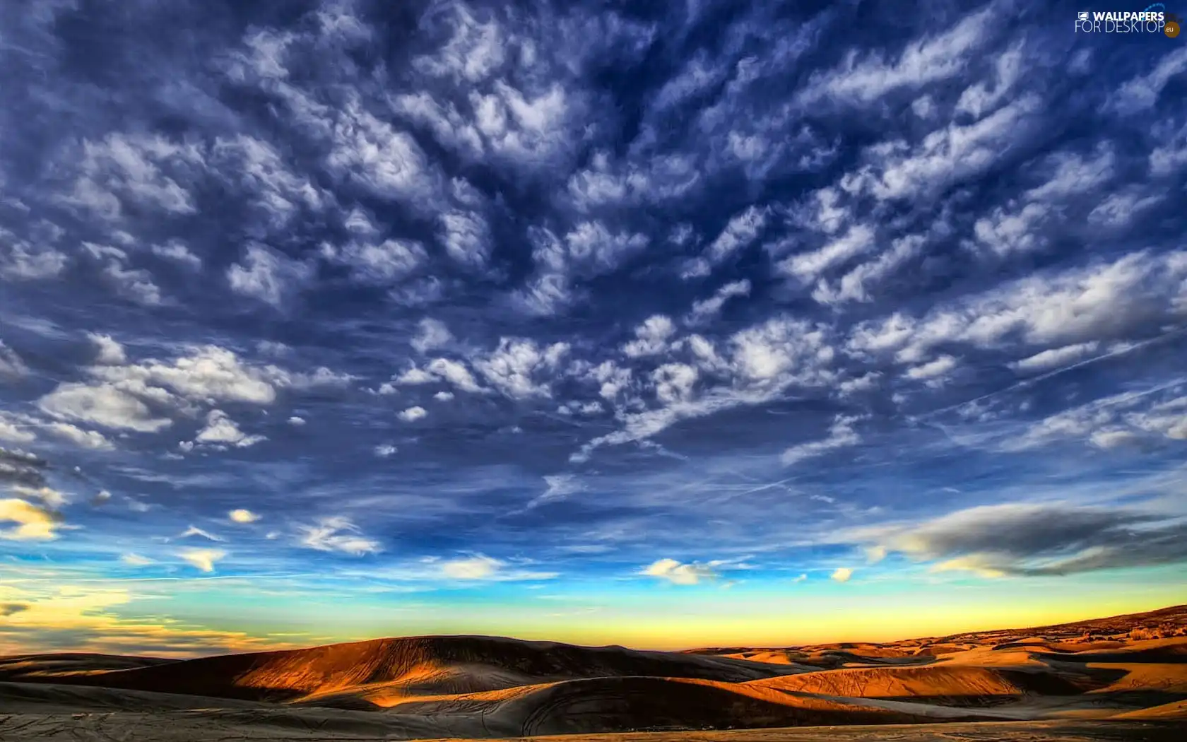 clouds, Upland, hills