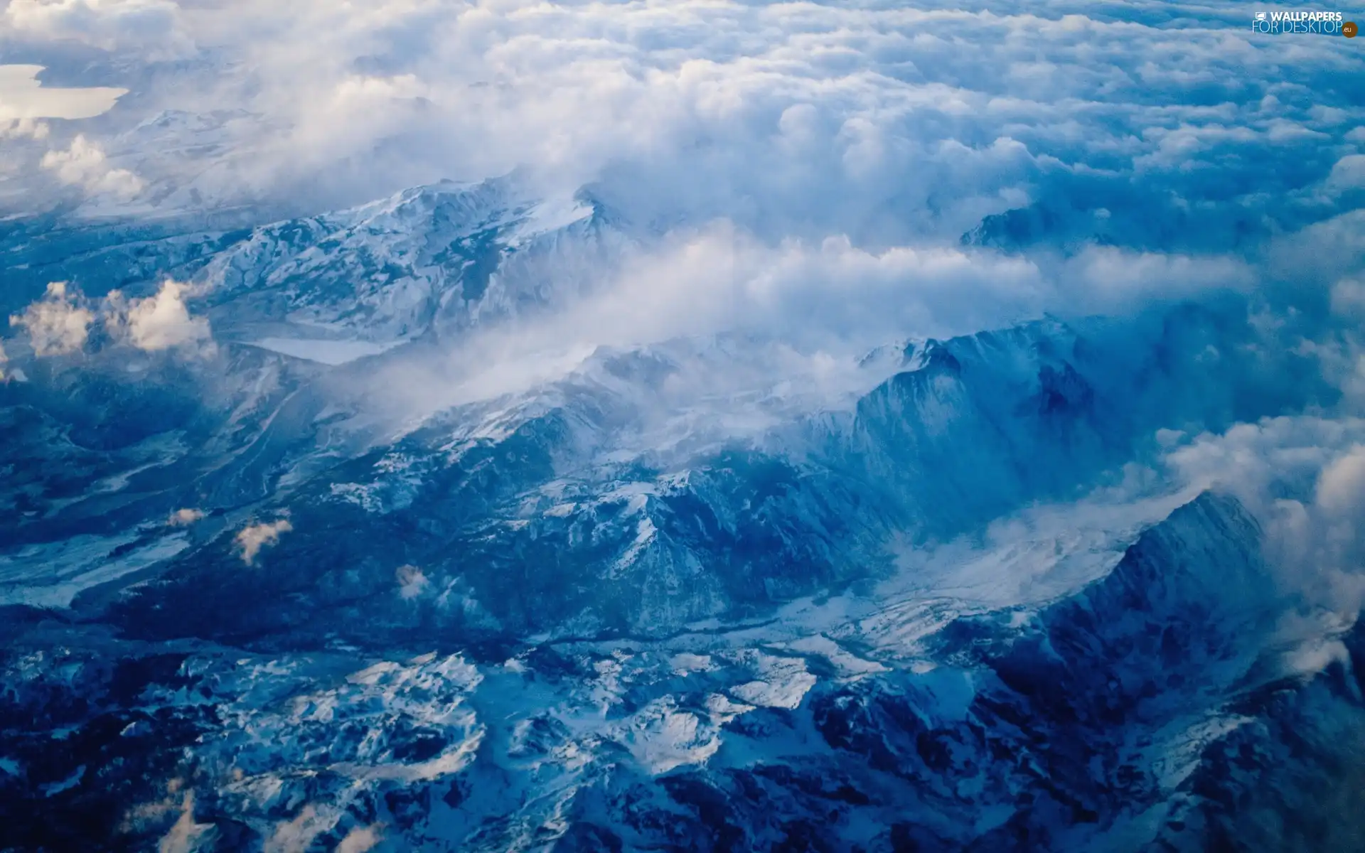 clouds, peaks, mountain