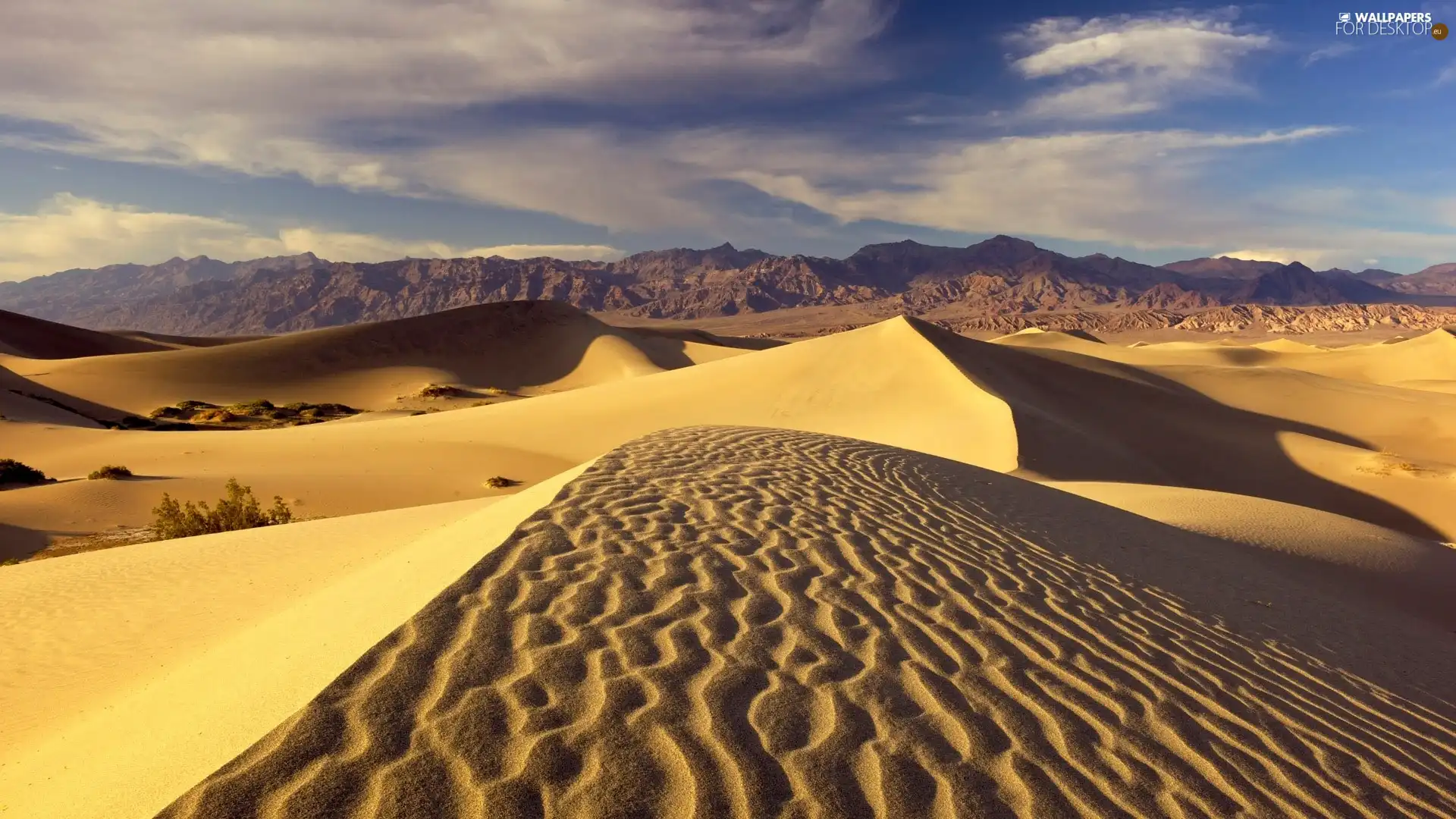 clouds, Desert, Mountains