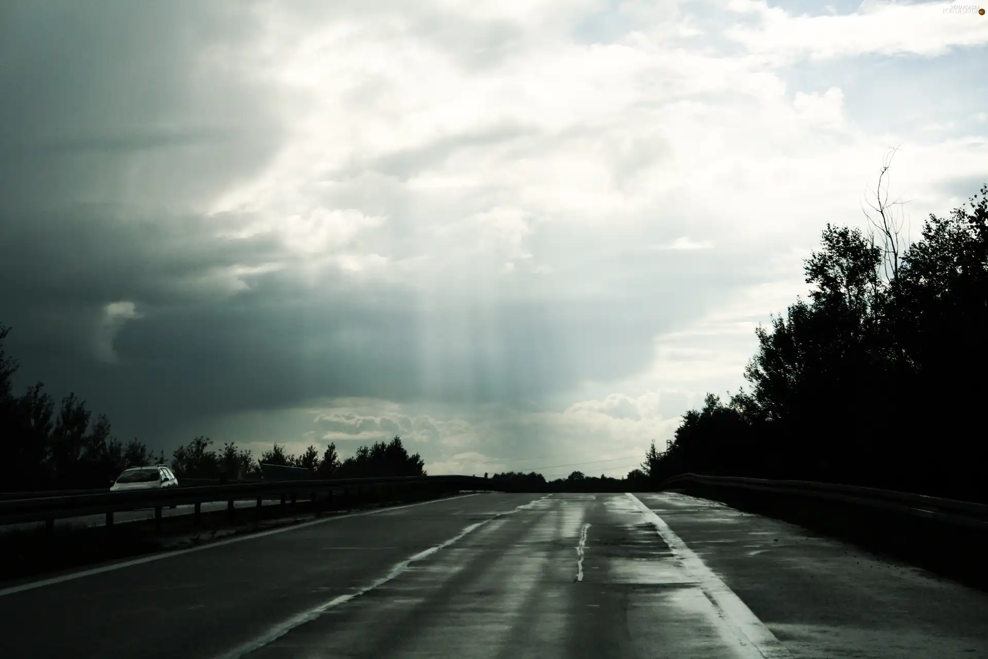 Poland, DK S1, clouds, Way