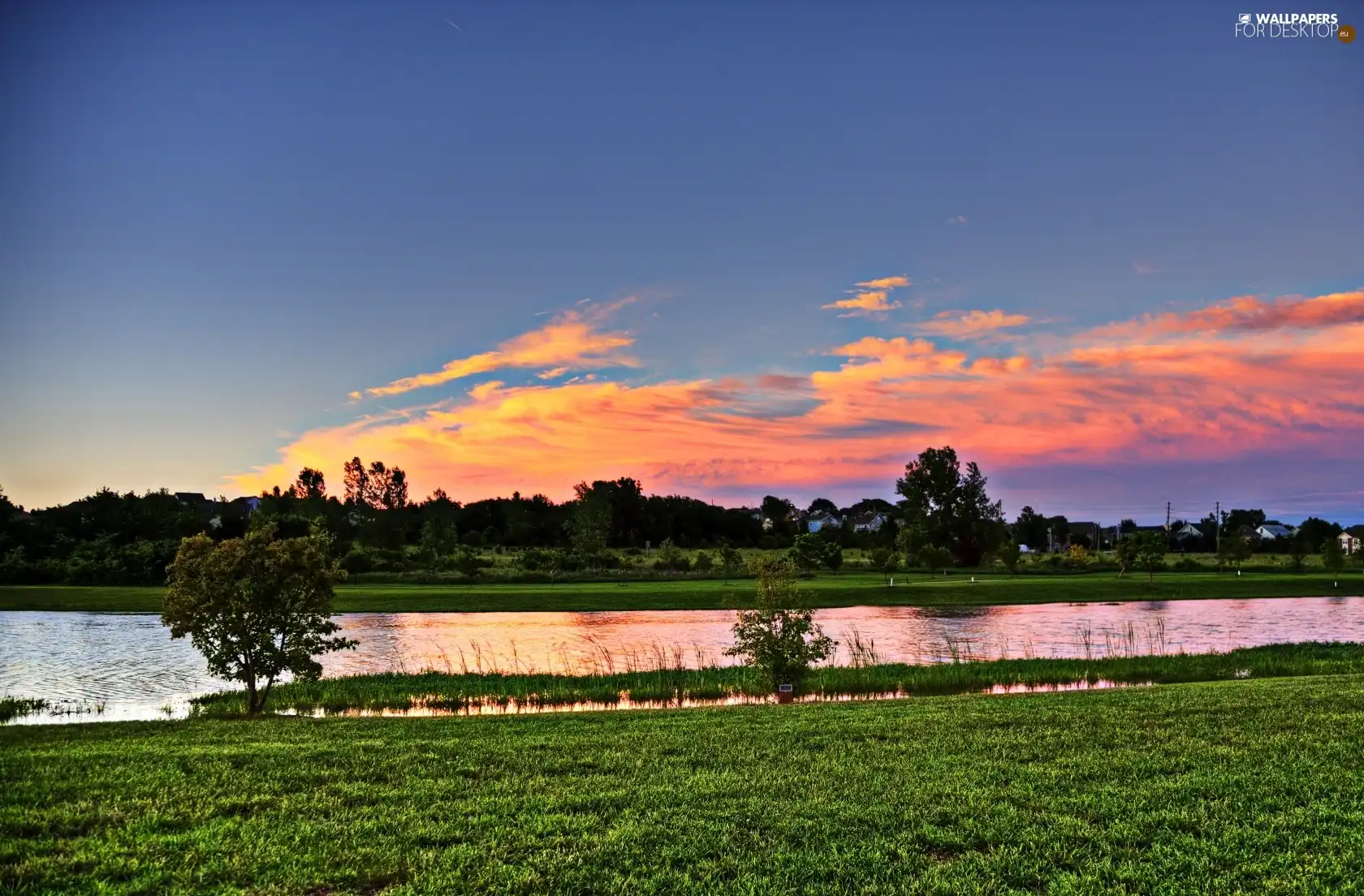 River, clouds