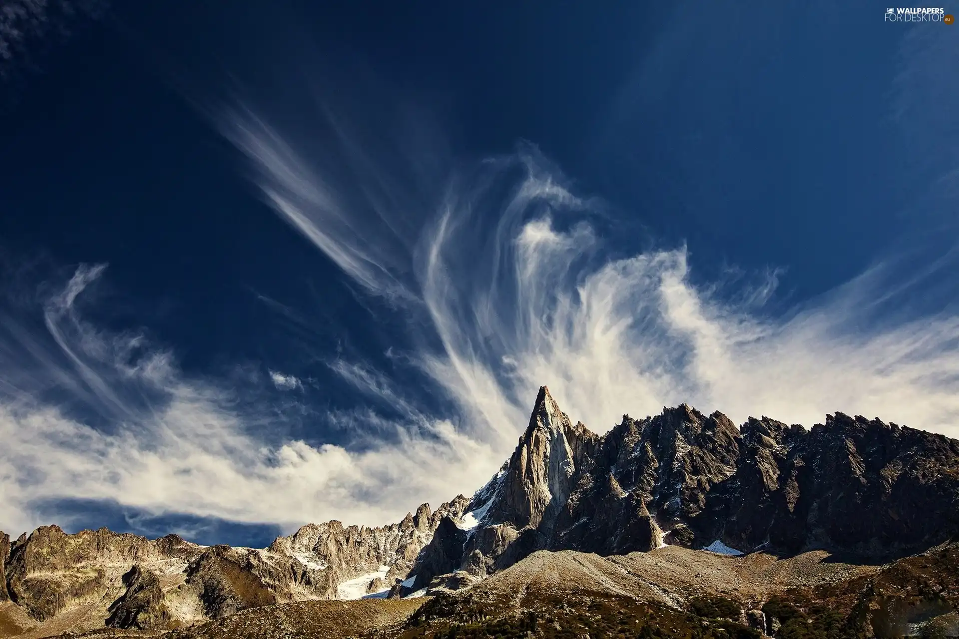 rocks, clouds