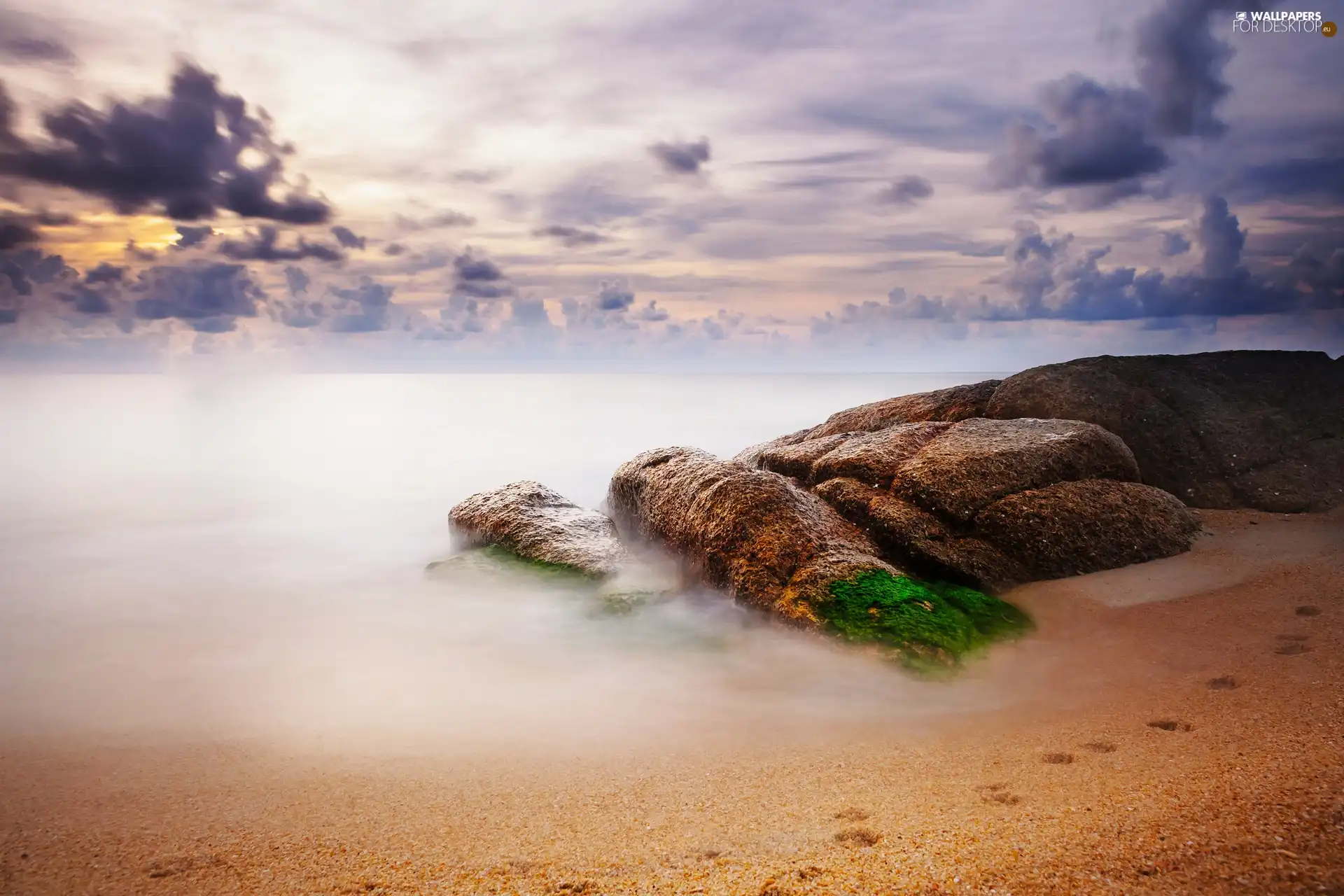 clouds, Stones, Sand