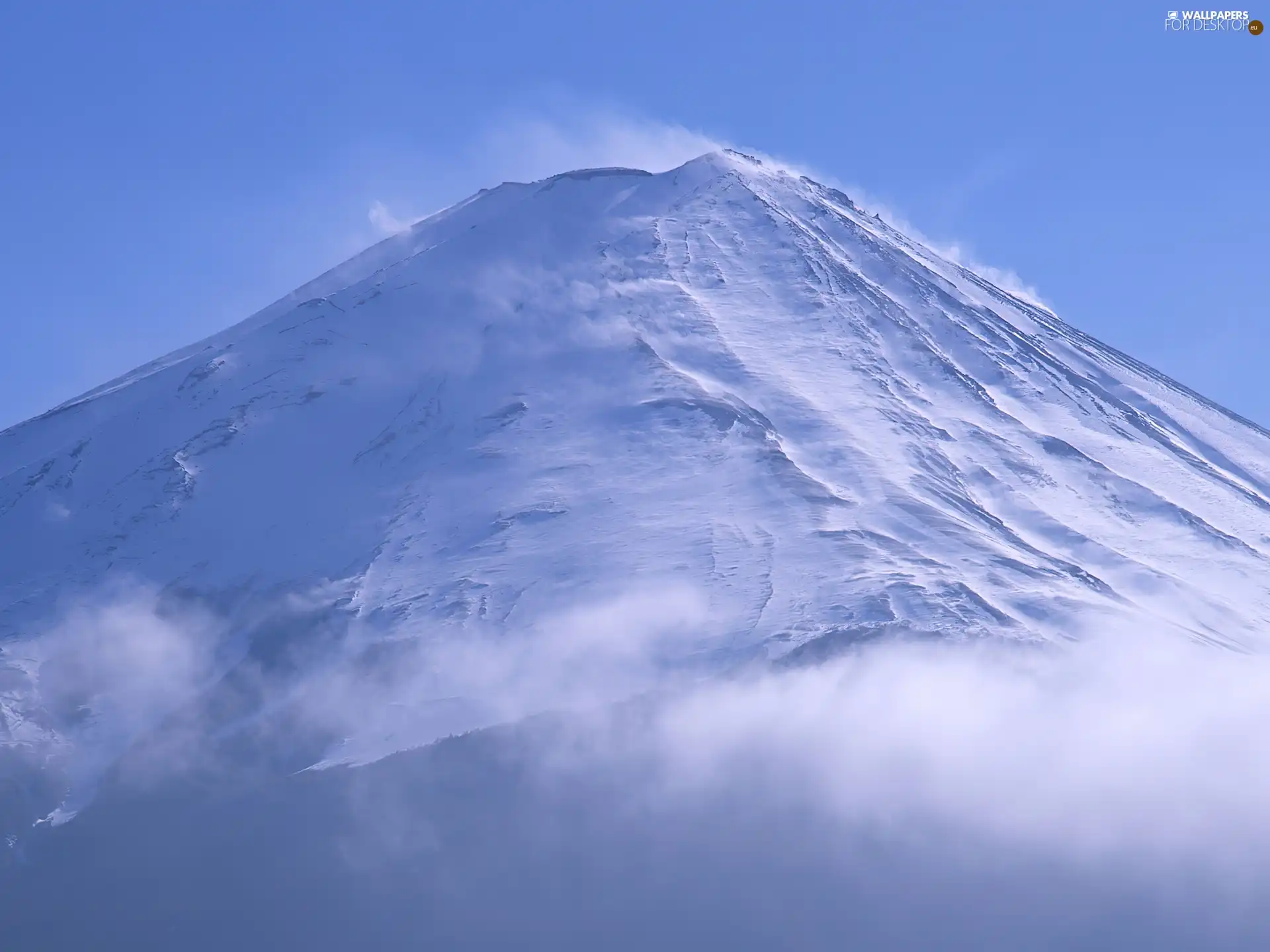 clouds, mountains, snow