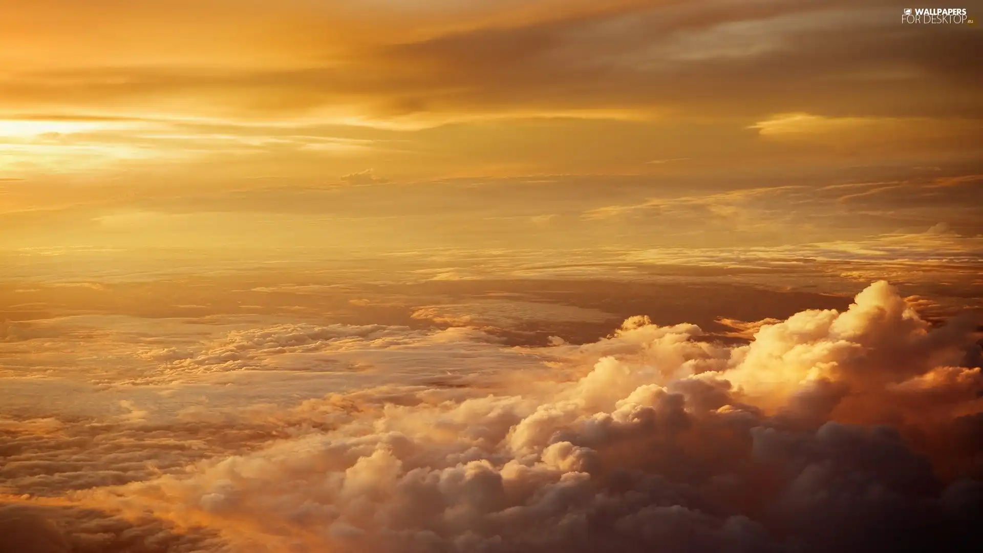 clouds, west, sun