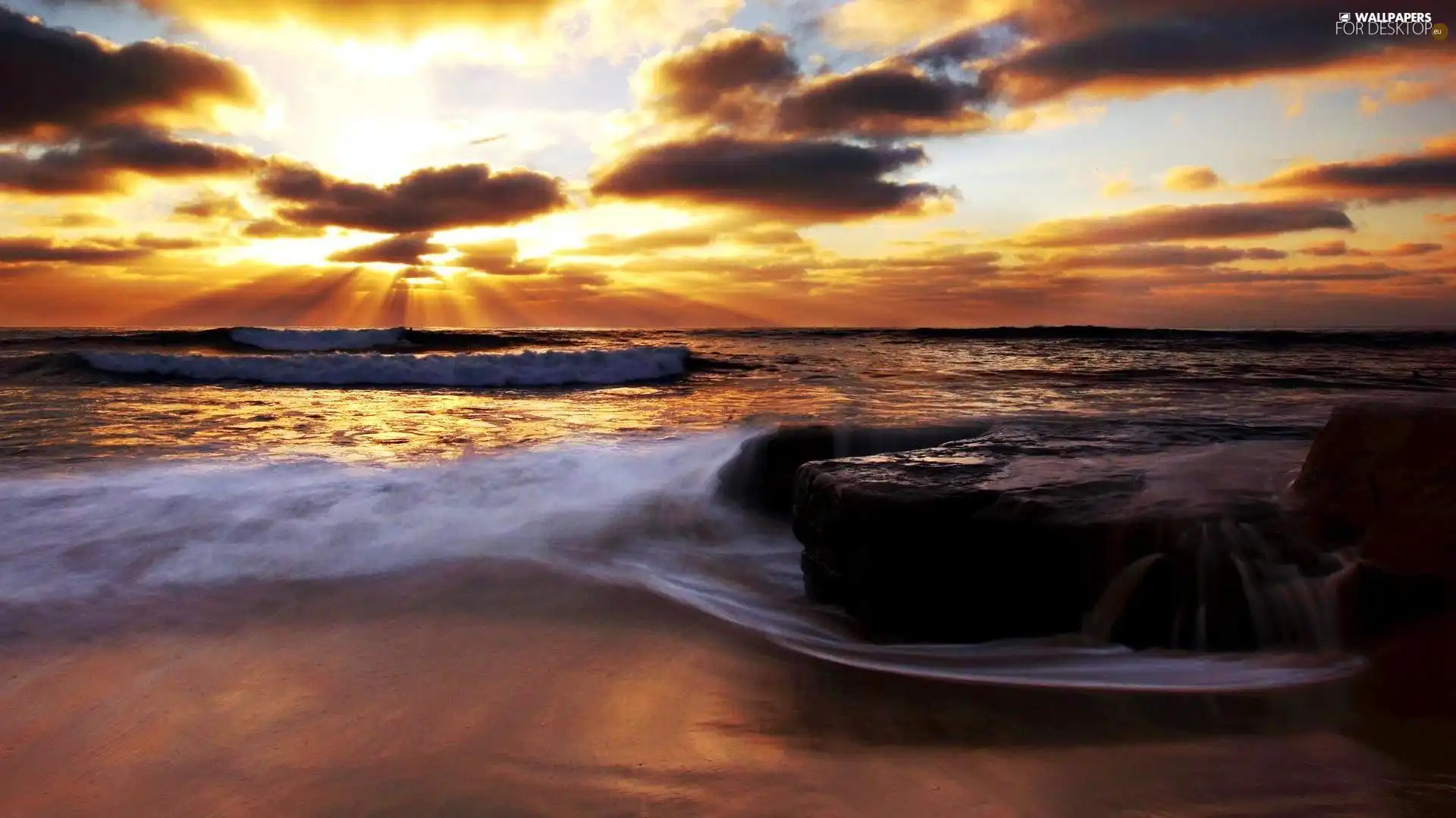 Great Sunsets, Ocean, clouds