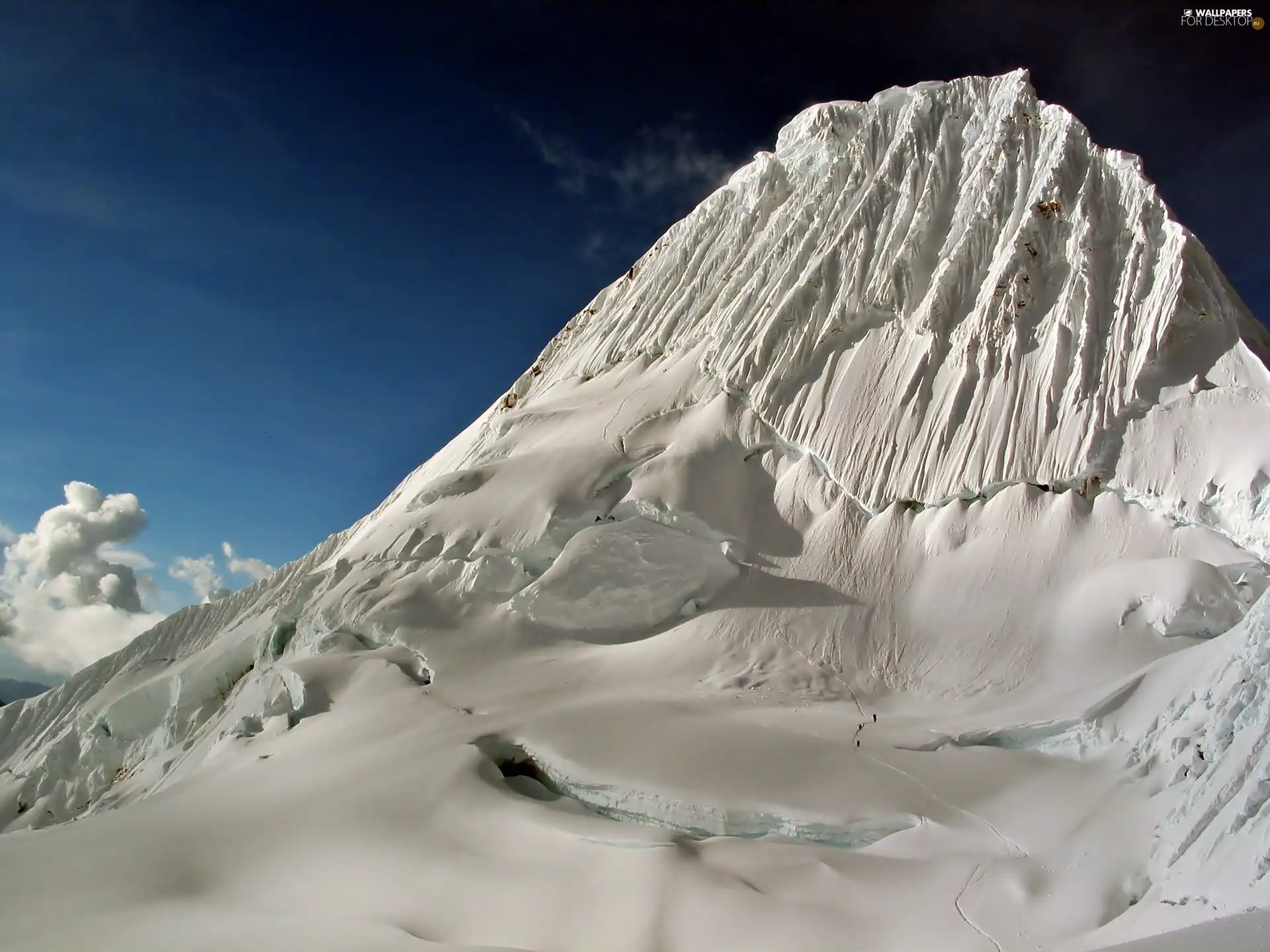 mount, Mountains, clouds, winter, Alpamayo, Andy