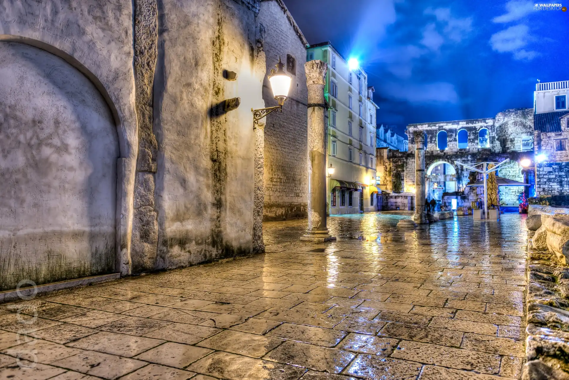 Coartia, HDR, Street, Night, Houses