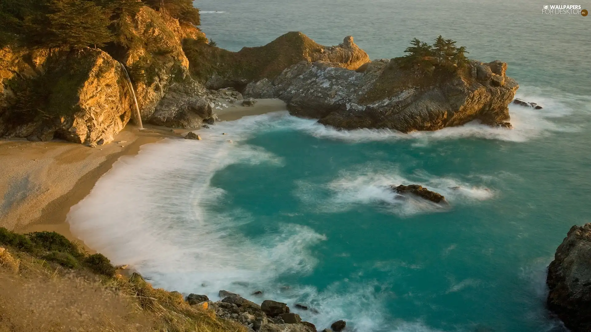 rocks, Sand, Coast, water