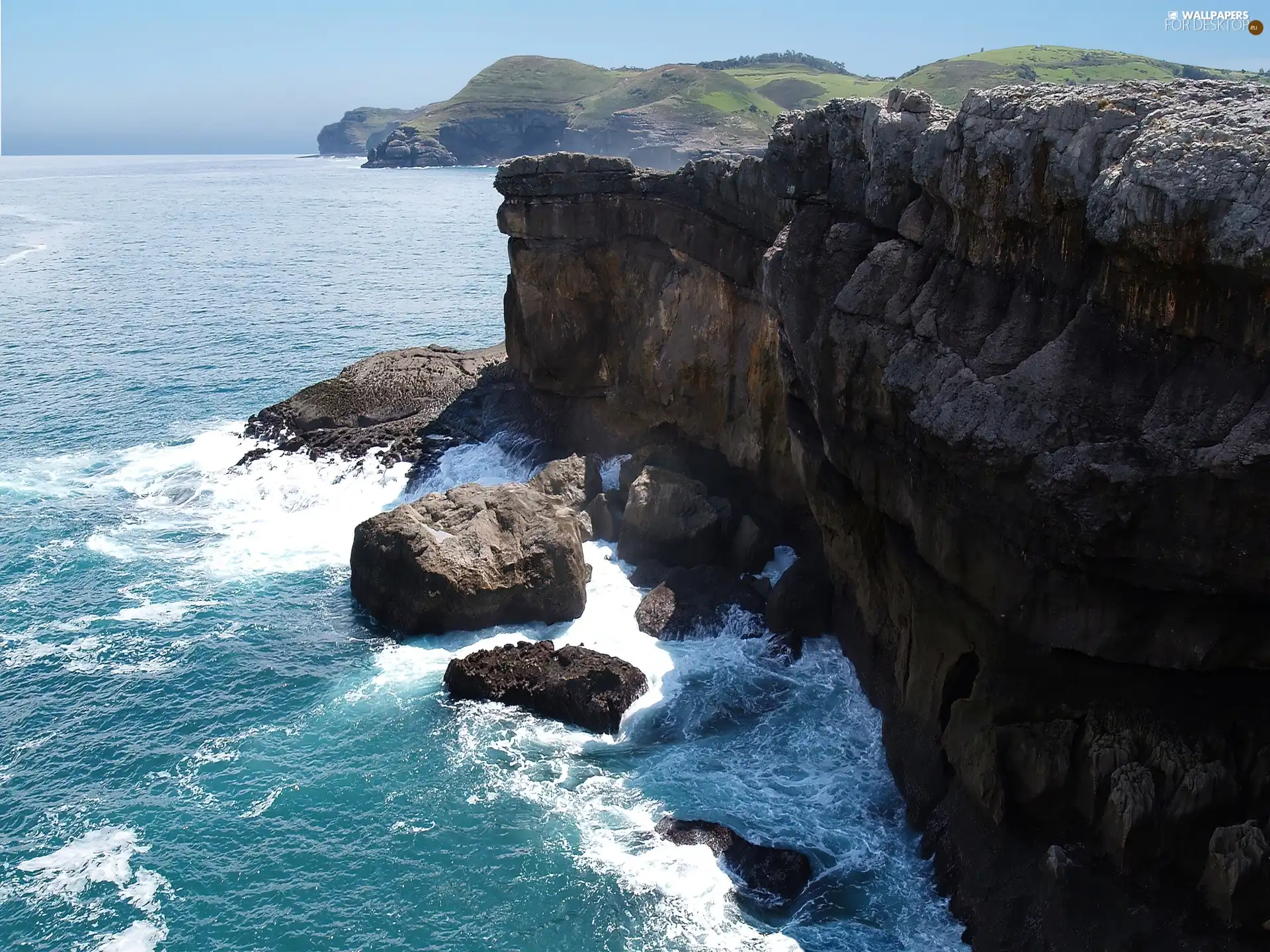 sea, rocks, Coast, Waves