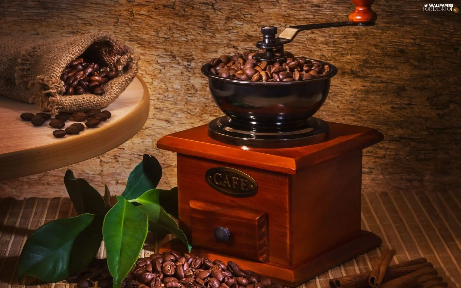 mill, grains, coffee, leaves