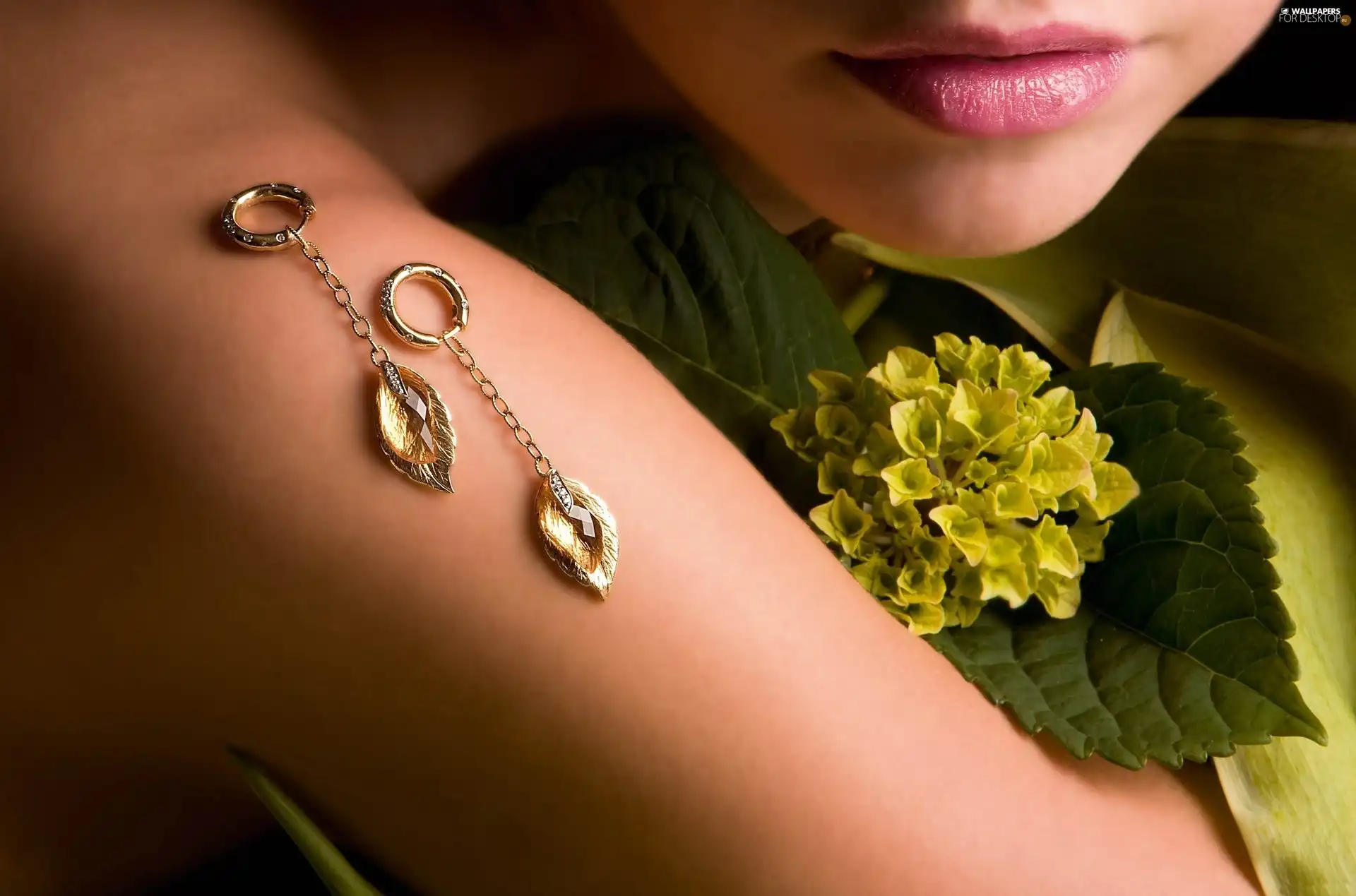 ear-ring, Women, Colourfull Flowers